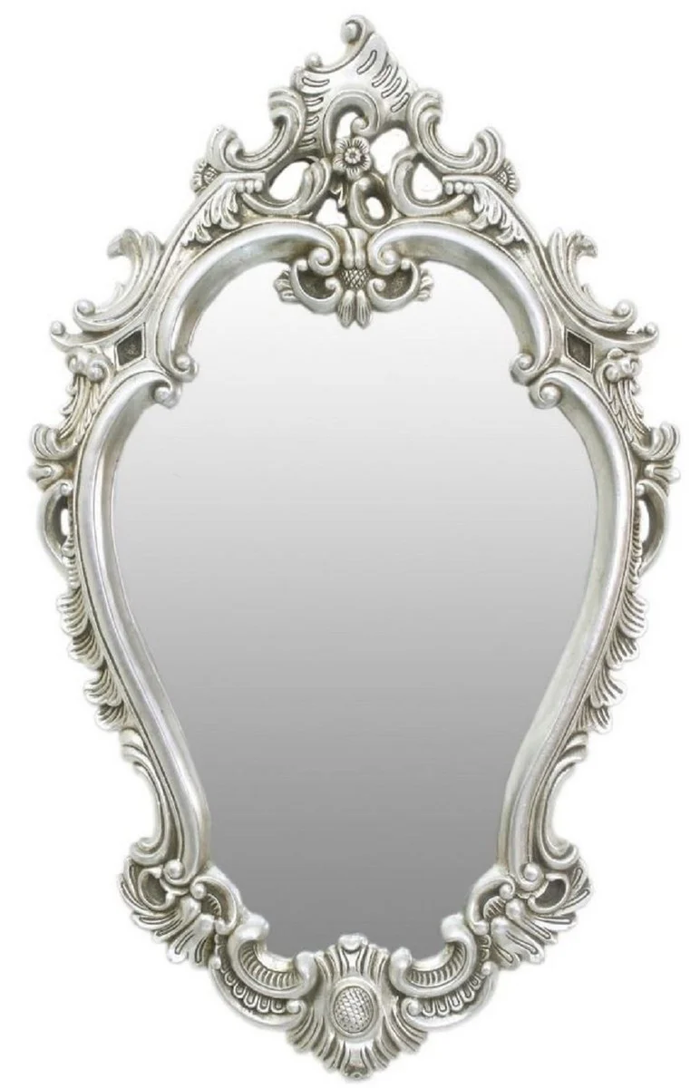 Baroque mirror silver 65 x H. 105 cm - Magnificent wall mirror in the baroque style - cloakroom mirror - living room mirror - baroque furniture