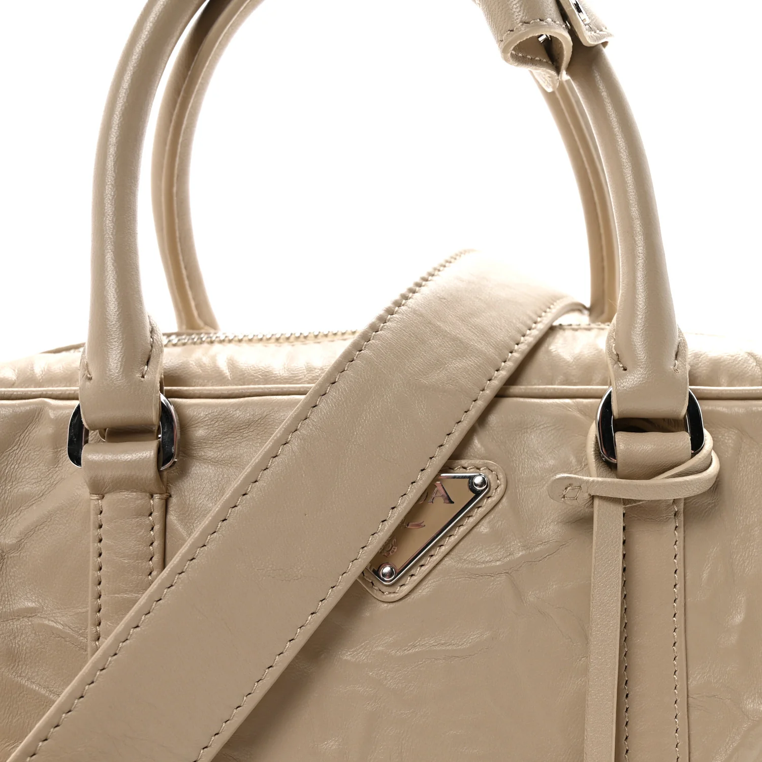 Nappa Antique Medium Re-Edition 2001 Two Handle Bag Deserto - Top Club