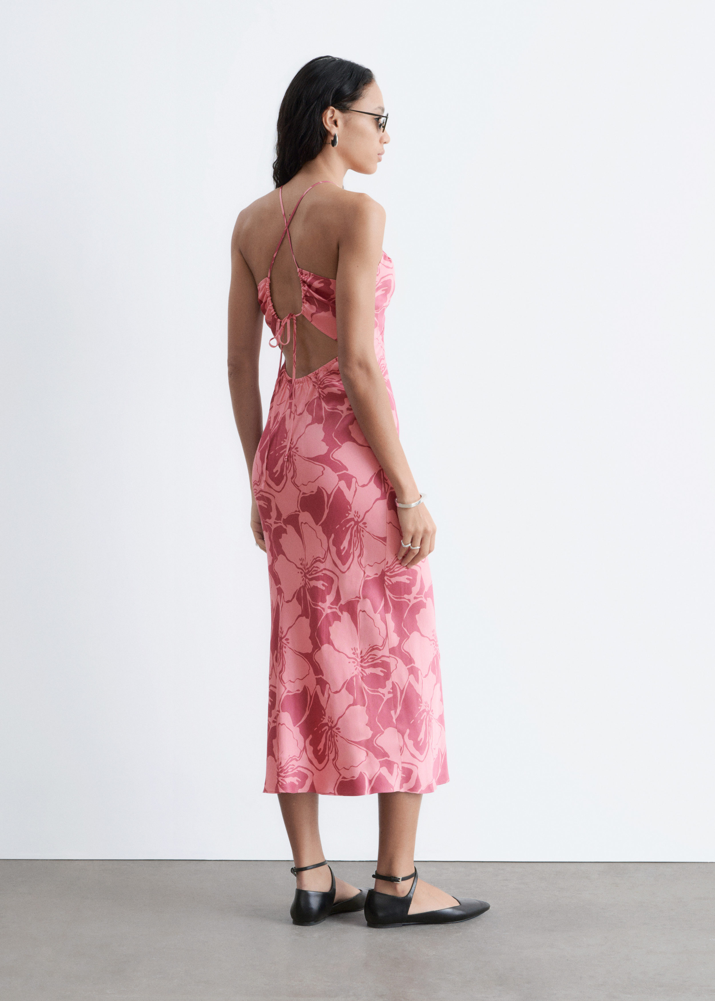 & Other Stories SATIN SLIP MIDI DRESS