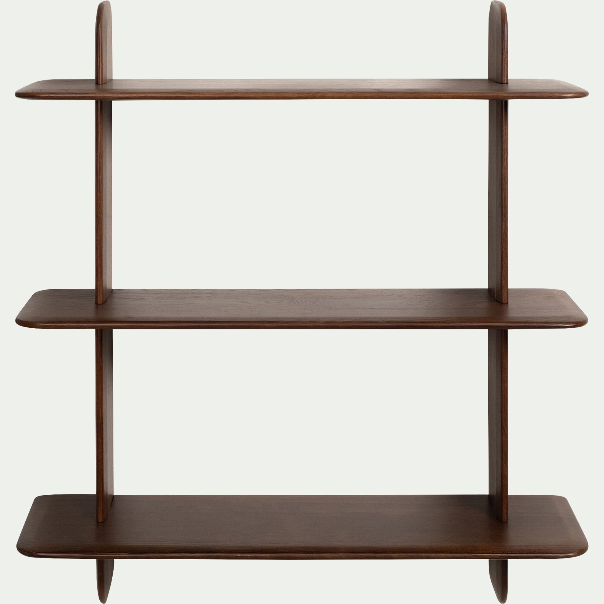 KELLY - Étagère murale 3 tablettes en chêne massif - bois foncé