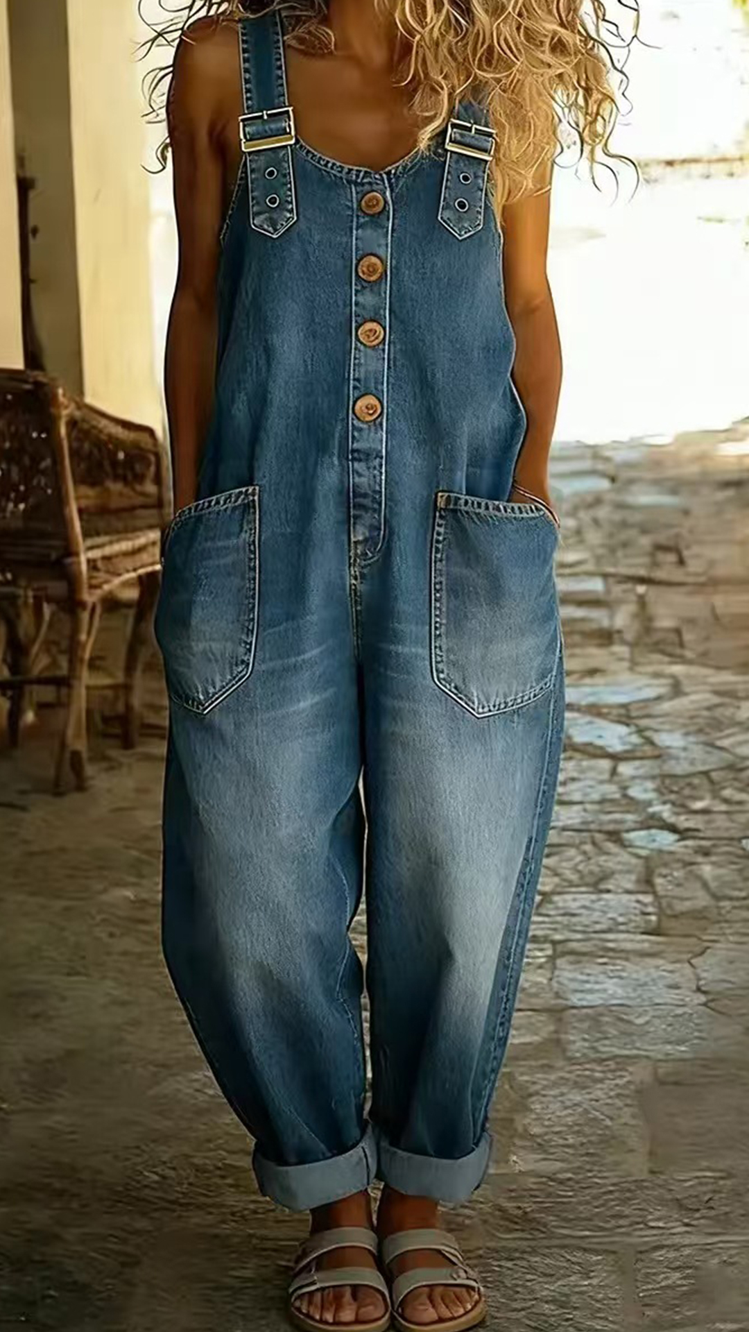 Women's Denim Vintage Overalls Loose Jumpsuit - Nordfashionstorm - Women's Clothing, Fashion for You - Nordfashionstorm.com