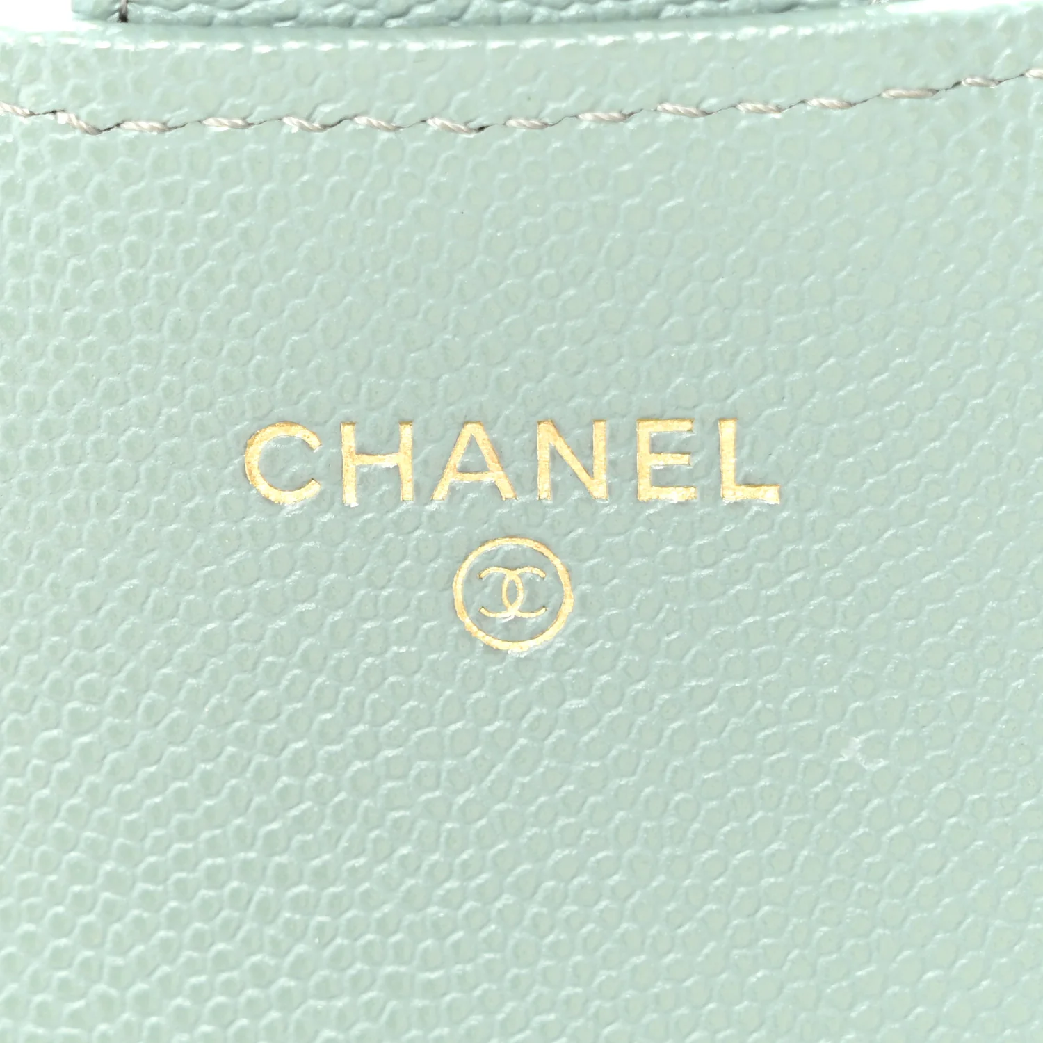 Caviar Quilted Phone Holder Wallet on Removable Chain Light Blue - Top Club