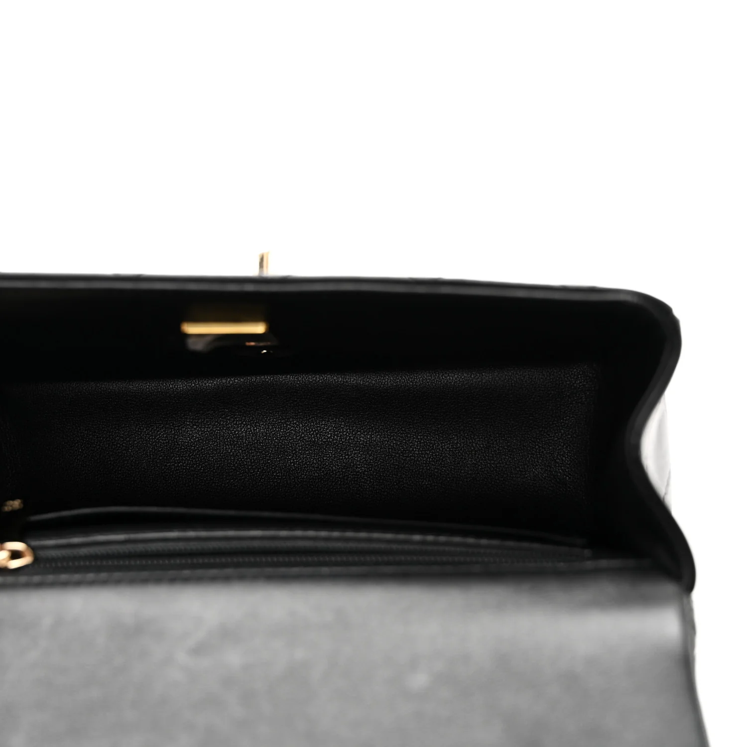 Lambskin Quilted Mini Top Handle Rectangular Flap Black - Top Club