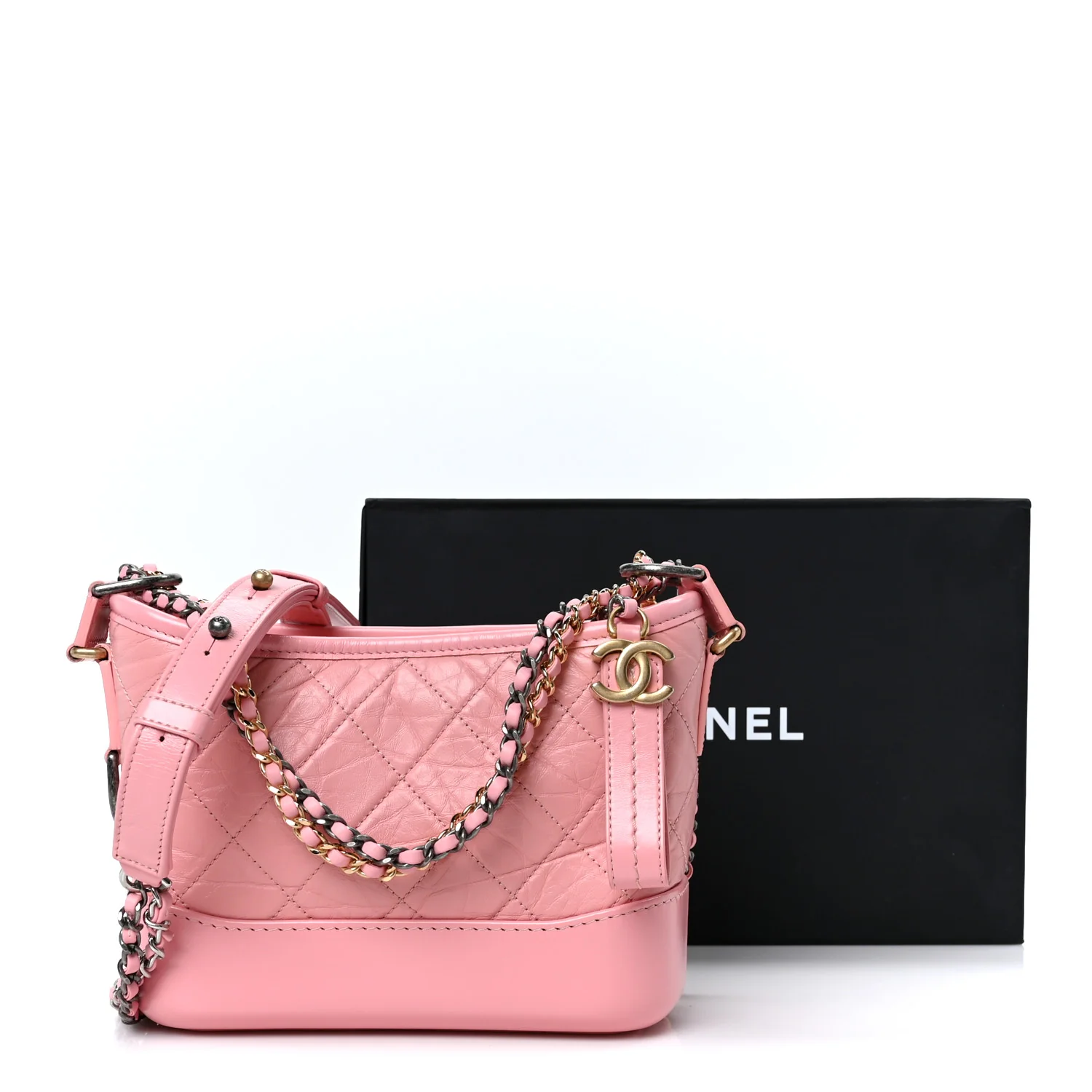 Aged Calfskin Quilted Small Gabrielle Hobo Pink - Top Club