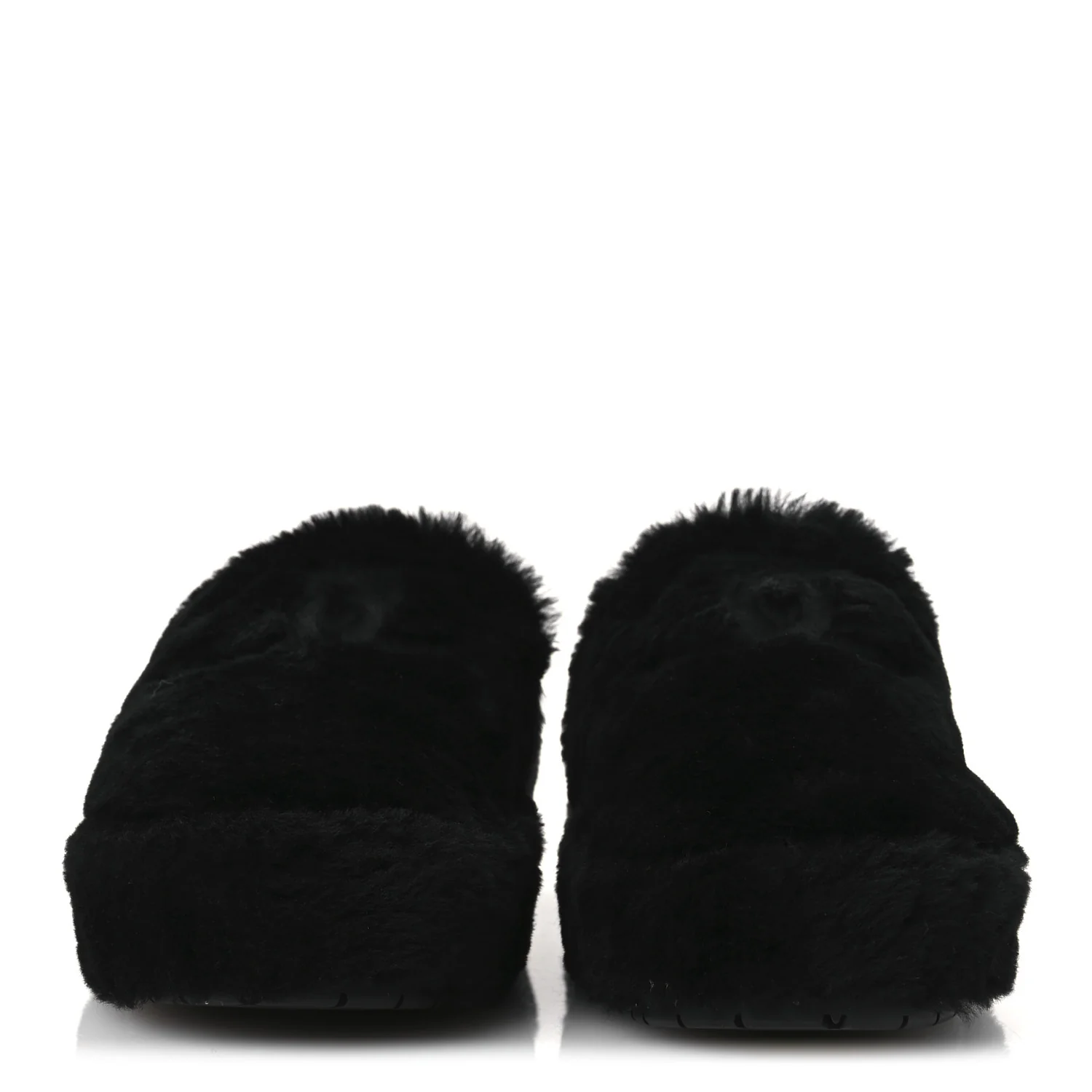 Shearling CC Flat Mules 40 Black - Top Club