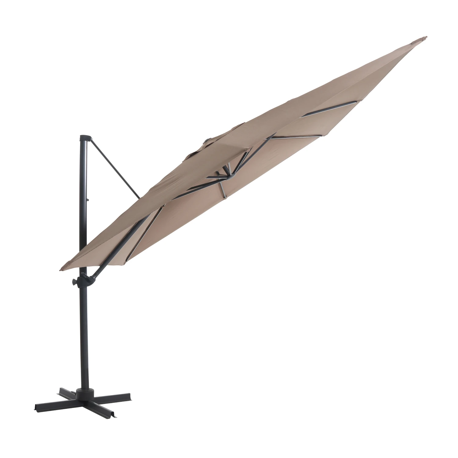 OBI Outdoor Living Ombrellone da giardino a palo decentrato 300x300 cm moka
