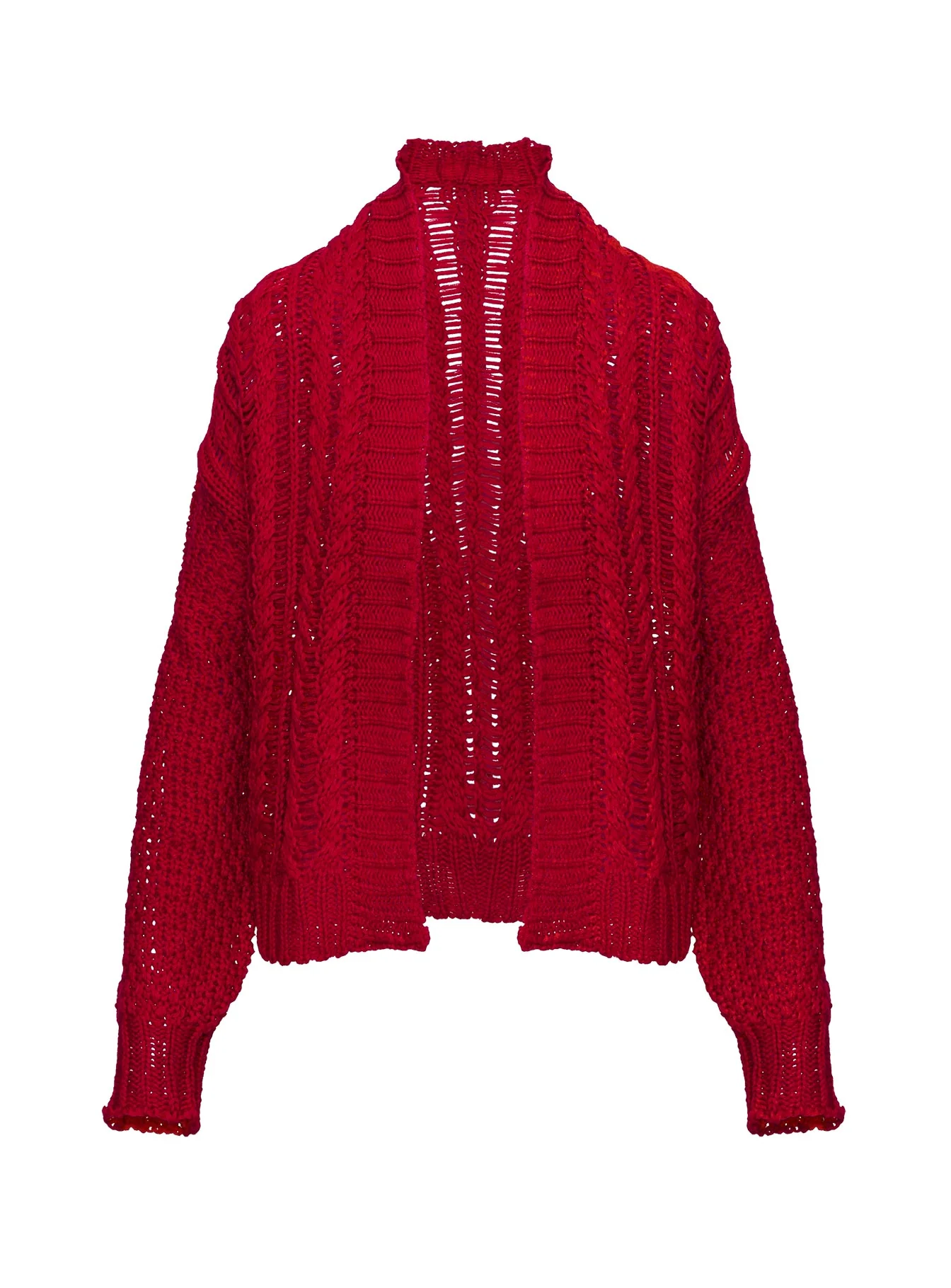 Abner Cable Cardigan Red
