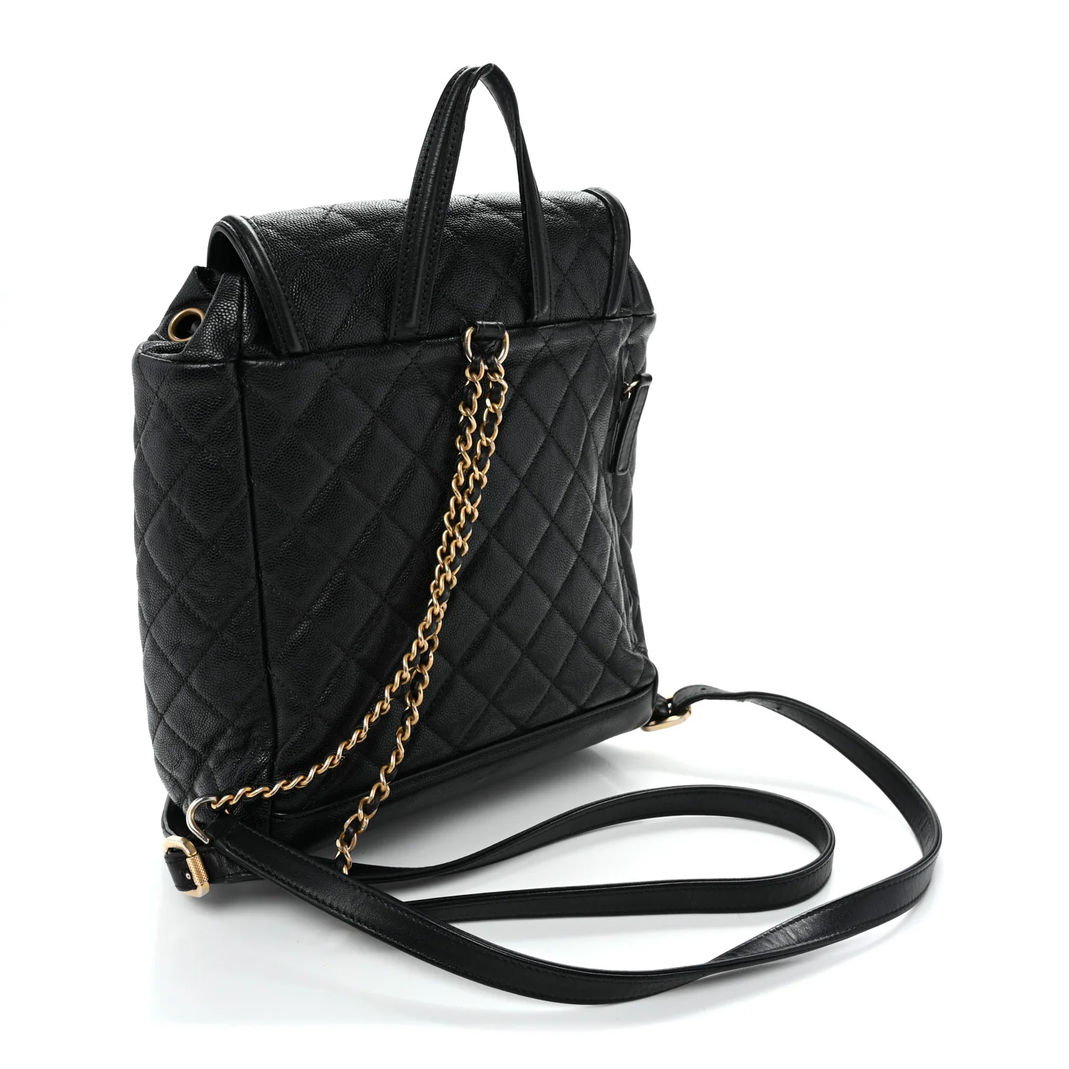 Caviar Quilted Small Filigree Backpack Black