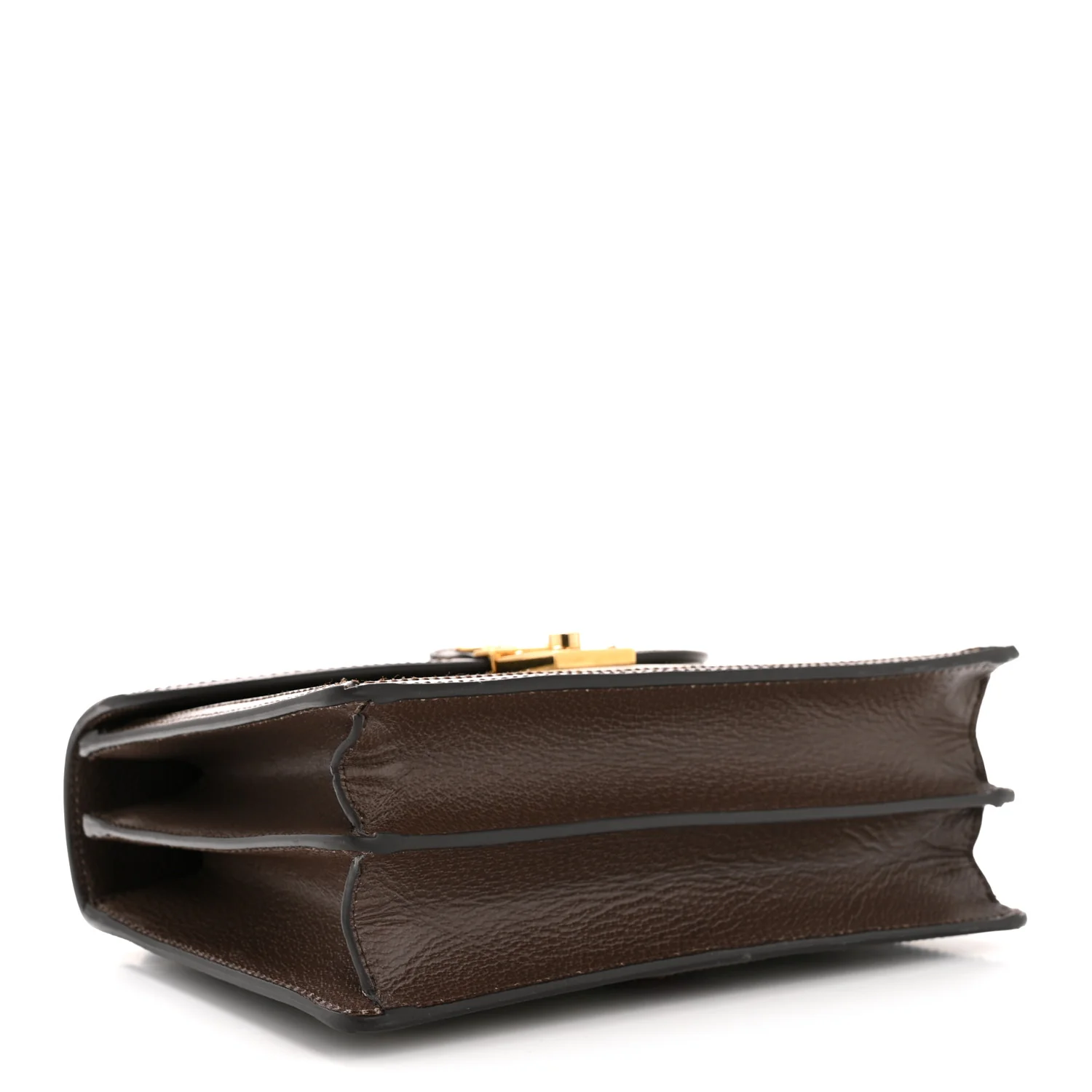 GG Supreme Monogram Textured Dollar Calfskin Web Small Ophidia Padlock Top Handle Bag Beige Ebony New Acero - Top Club