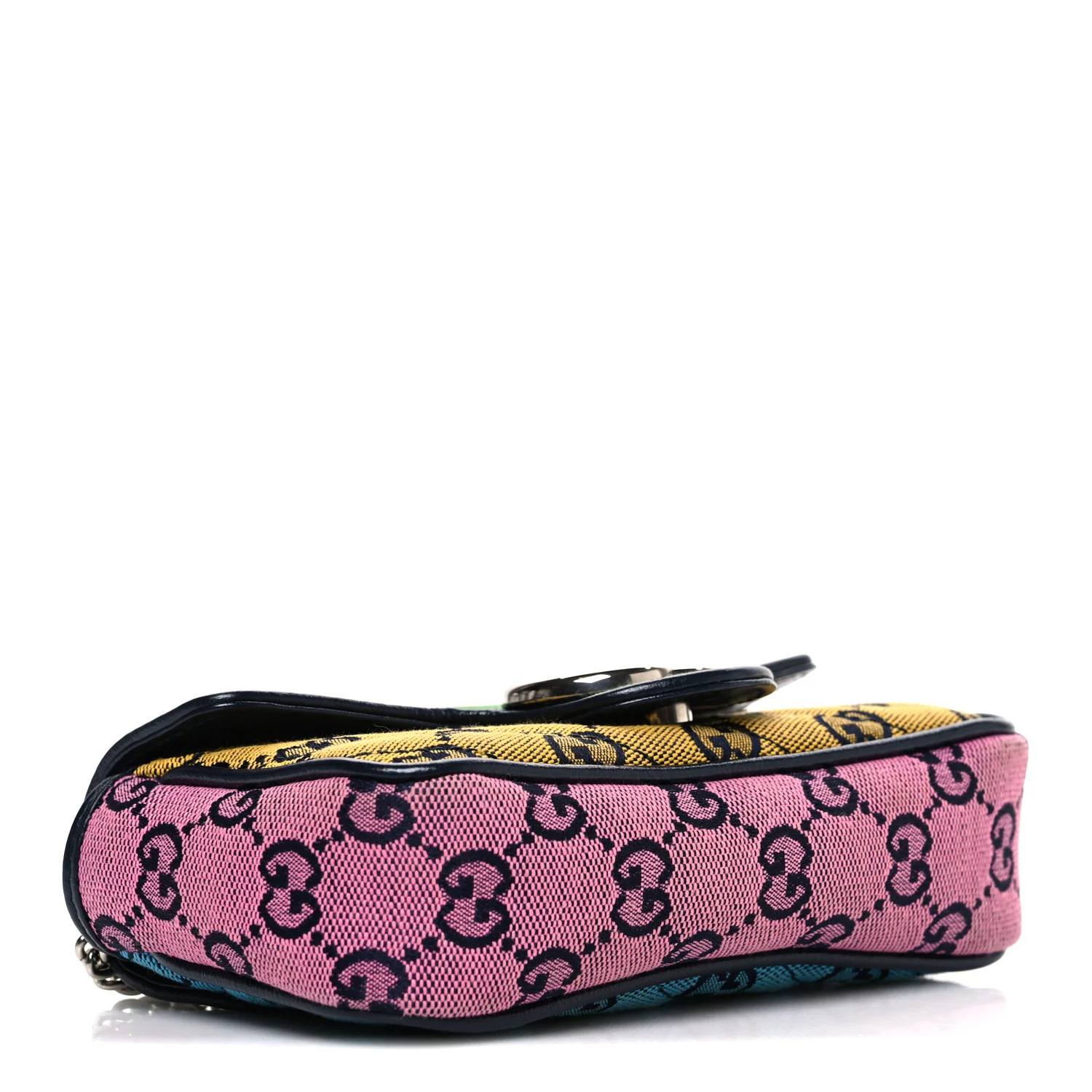 Monogram Multicolor Matelasse Diagonal Super Mini GG Marmont Shoulder Bag Green Blue Yellow Light Blue Pink - Top Club