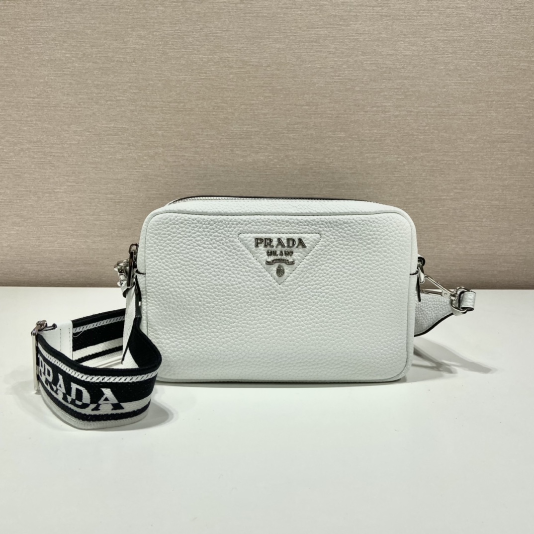 Pra Bag With Shoulder Strap White For Women, Women's Bags 8.6in/22cm 1BH082_2DKV_F0009_V_3OM - Top Club