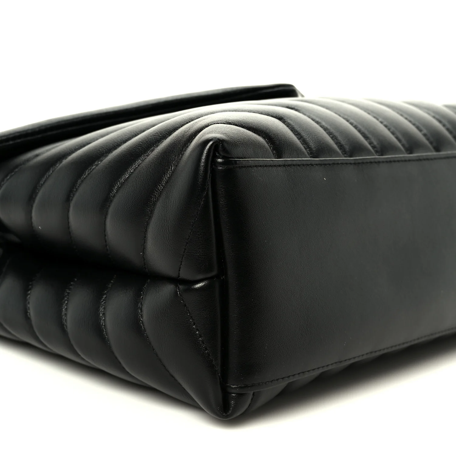 Calfskin Y Quilted Monogram Medium Loulou Chain Satchel Black - Top Club