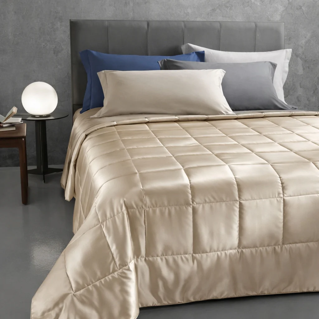 Copriletto Trapuntato In Raso Di Cotone Precious Sateen Matrimoniale