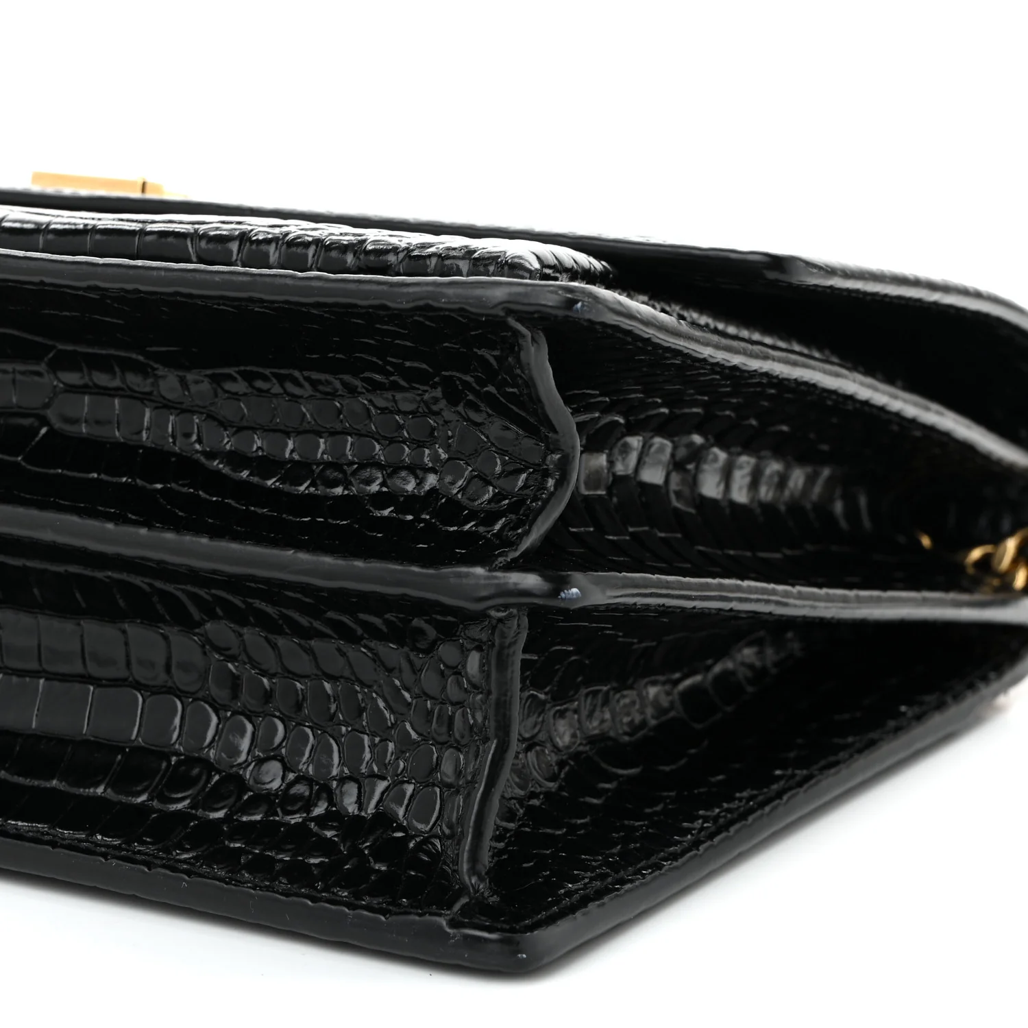 Calfskin Crocodile Embossed Large Monogram Sunset Black - Top Club
