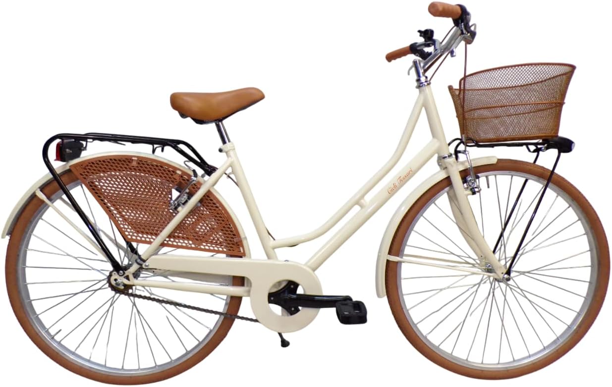 Cicli Tessari - bicicletta donna da città bici da passeggio olandese 26 city bike vintage con cesto in acciaio