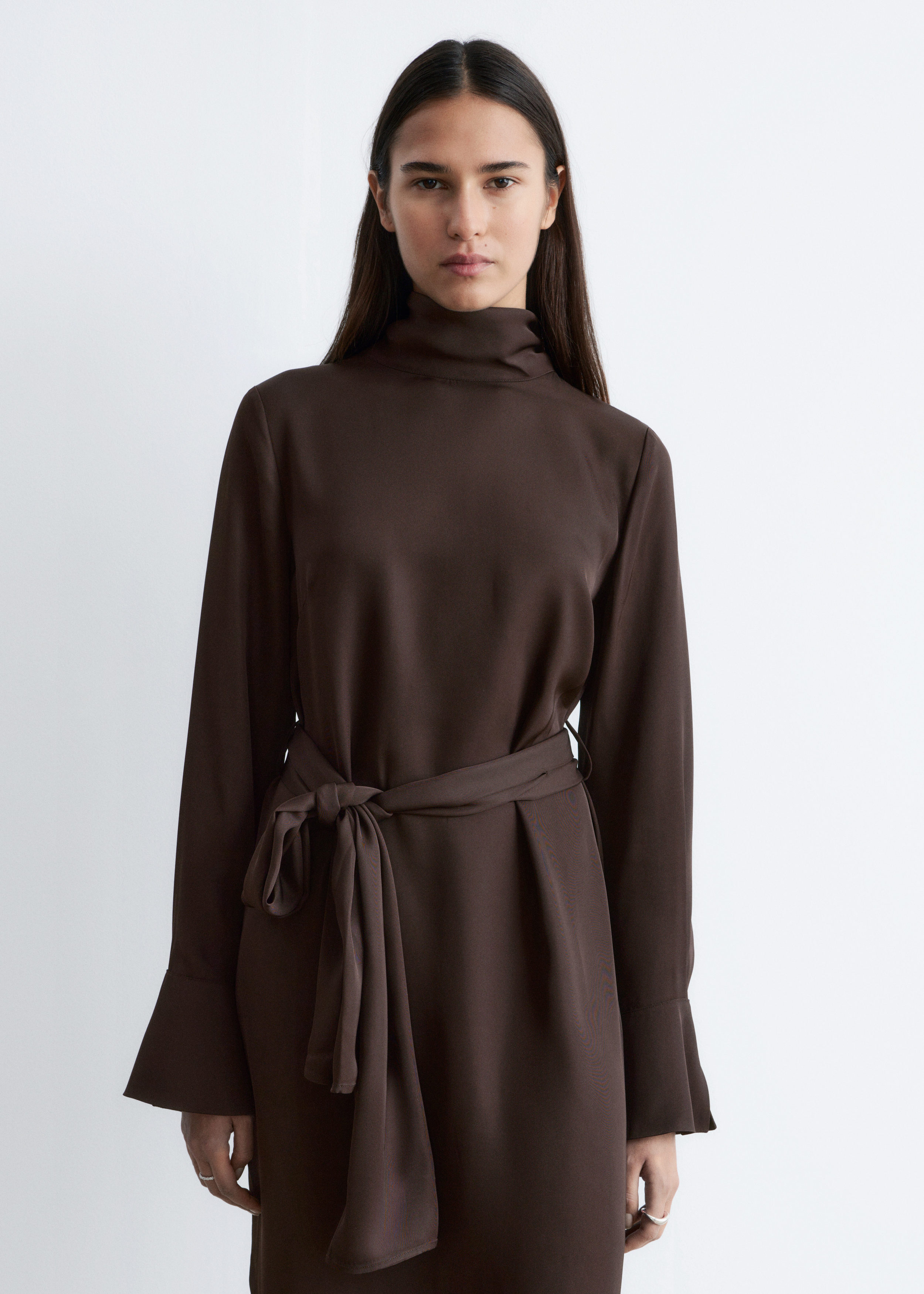 & Other Stories SCARF-NECK MIDI DRESS