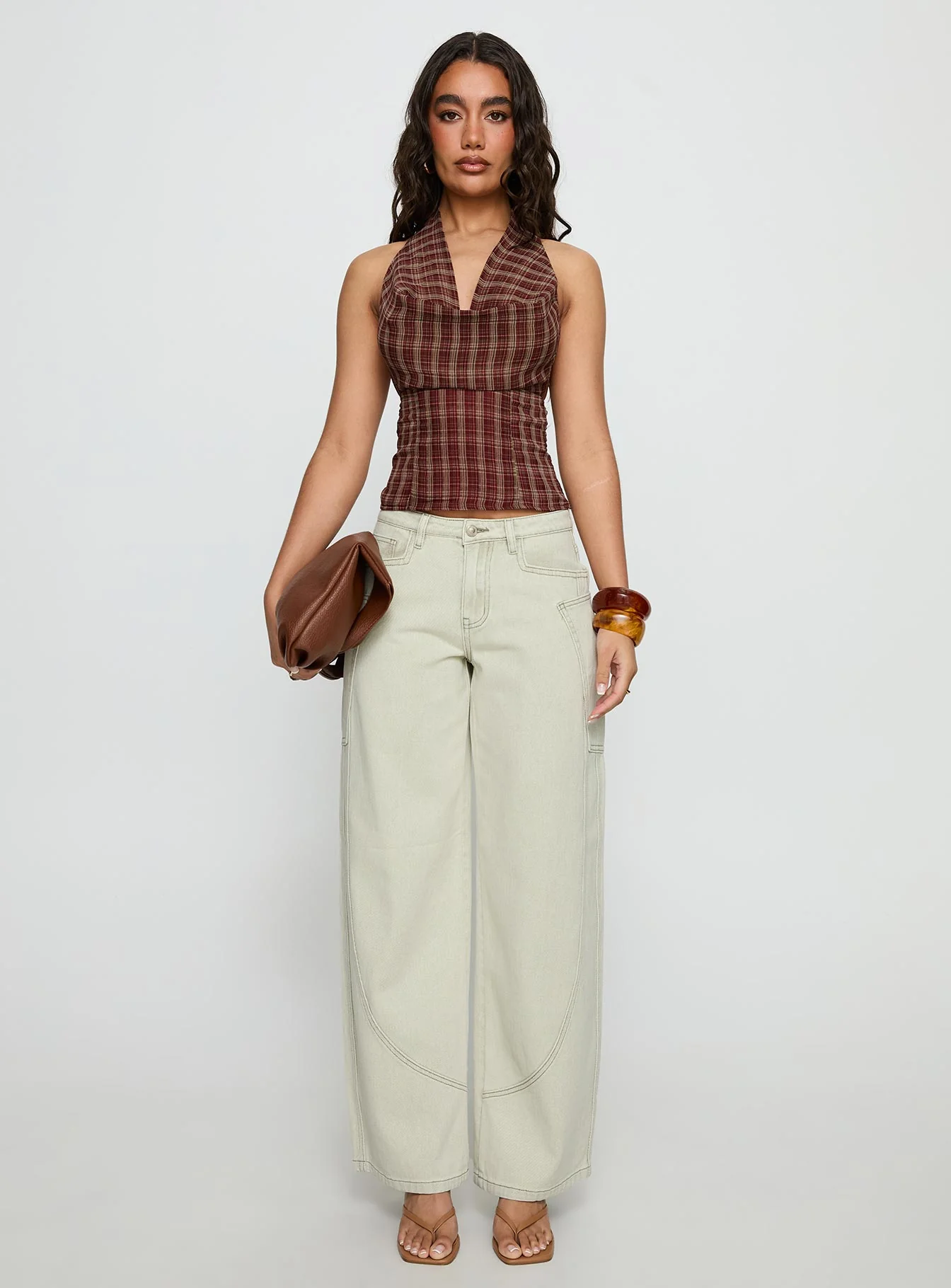 Amargo Mid Rise Baggy Jeans Sage Wash