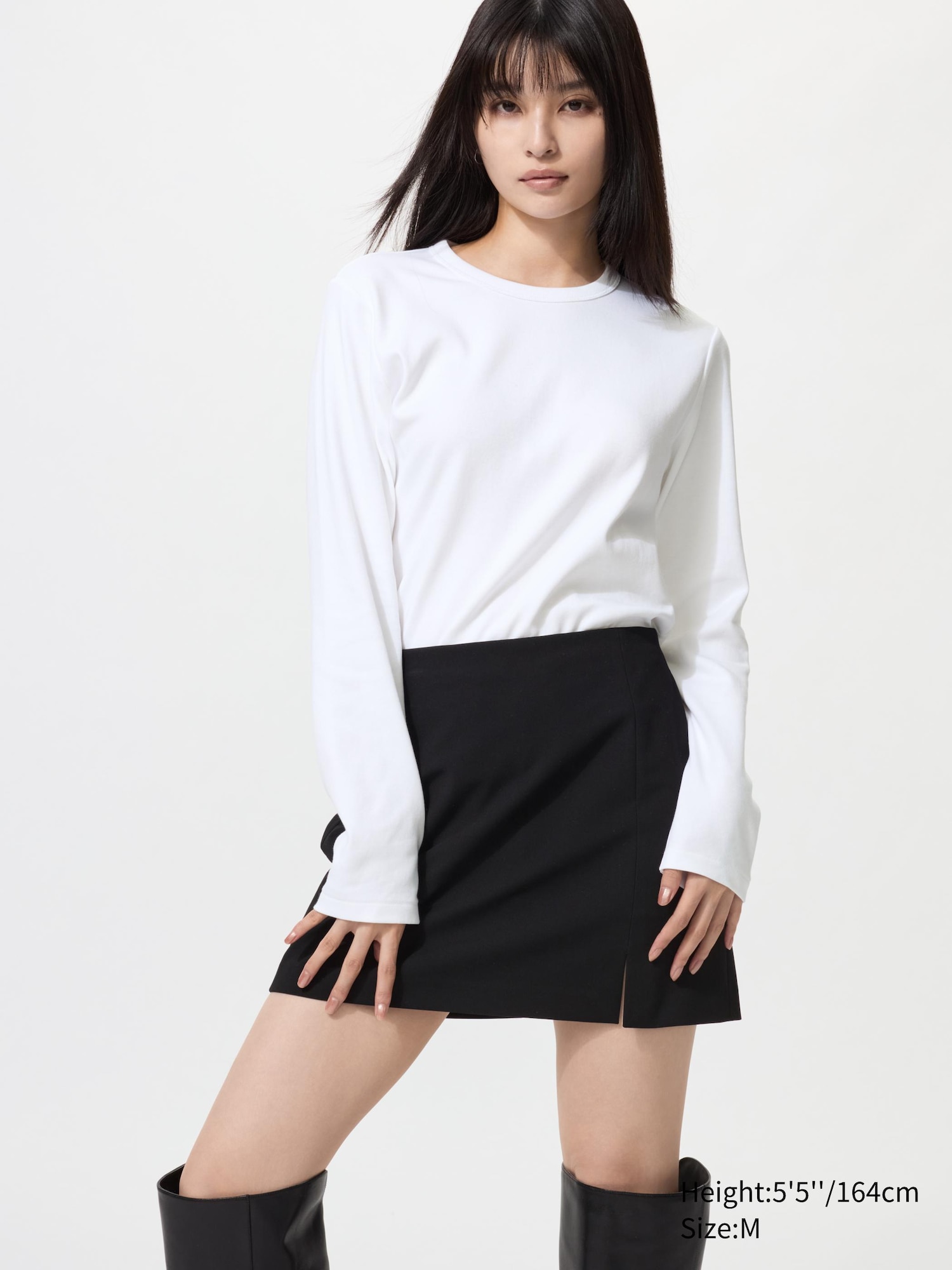 Smooth Stretch Cotton Long Sleeve T-Shirt