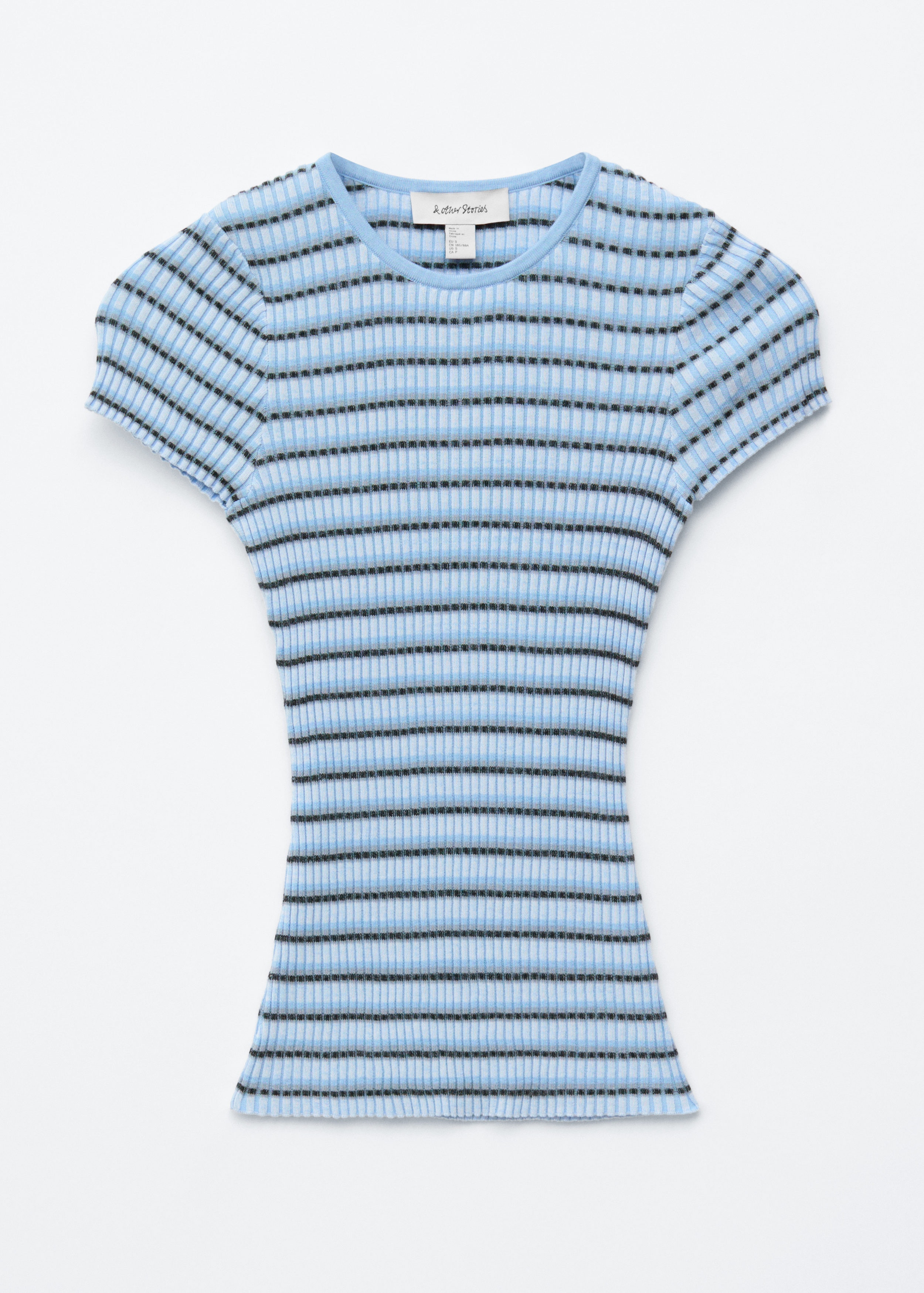 & Other Stories STRIPED RIB-KNIT T-SHIRT