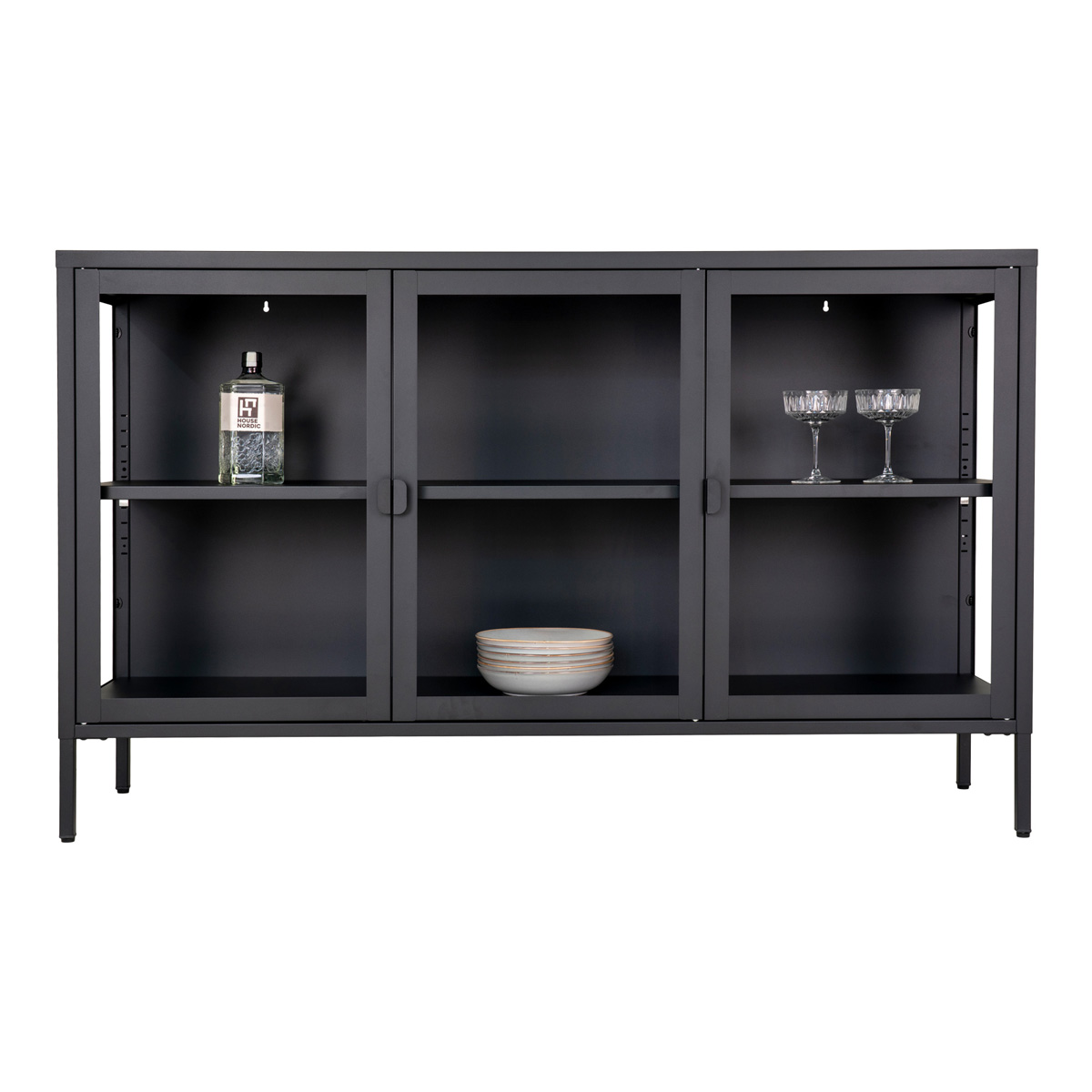 Metalen vitrinekast Dagmar Dagmar metalen vitrinekast zwart - 40 x 140 cm