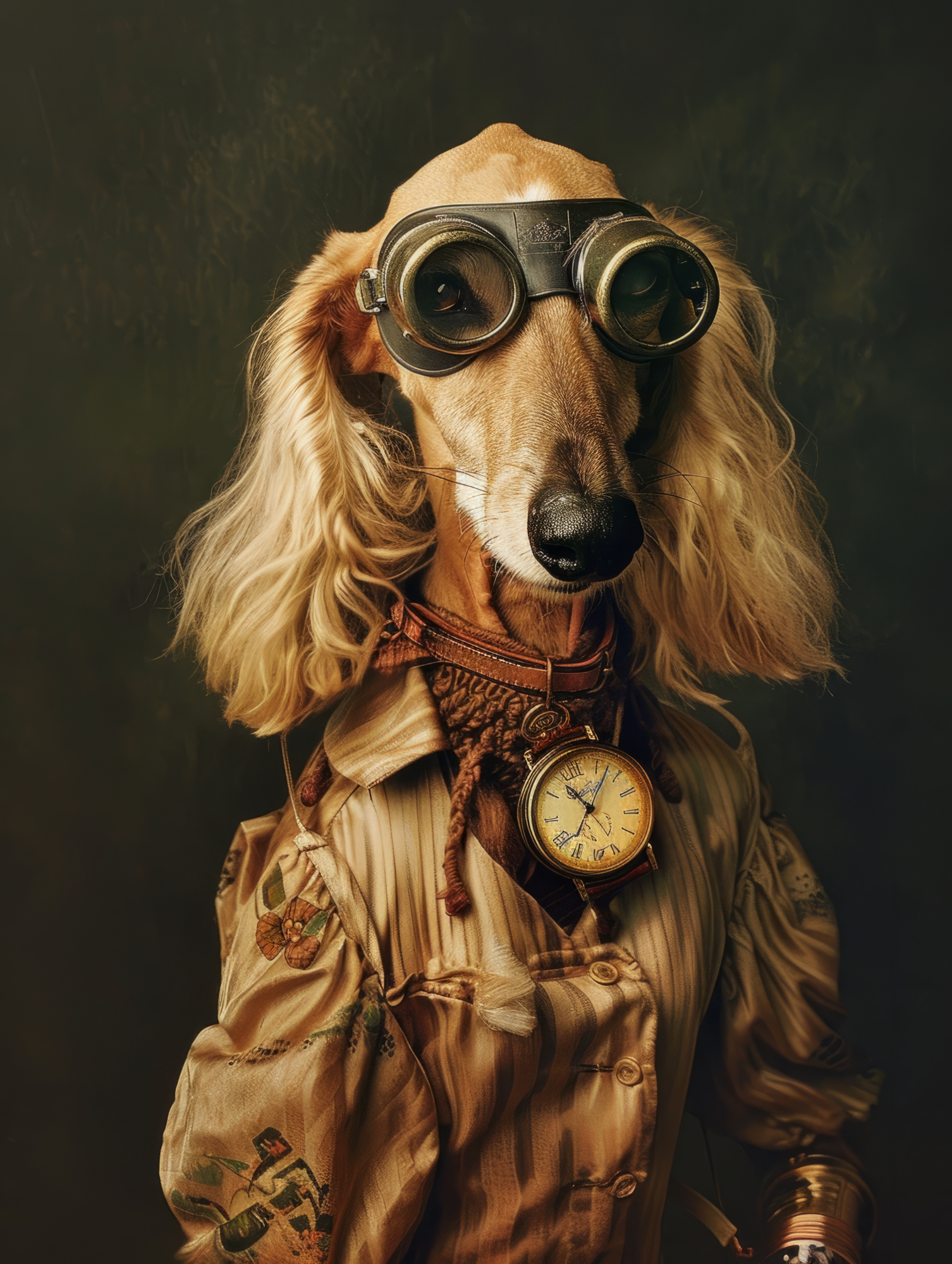 Canvas schilderij van een Sloughi hond 100x200 cm