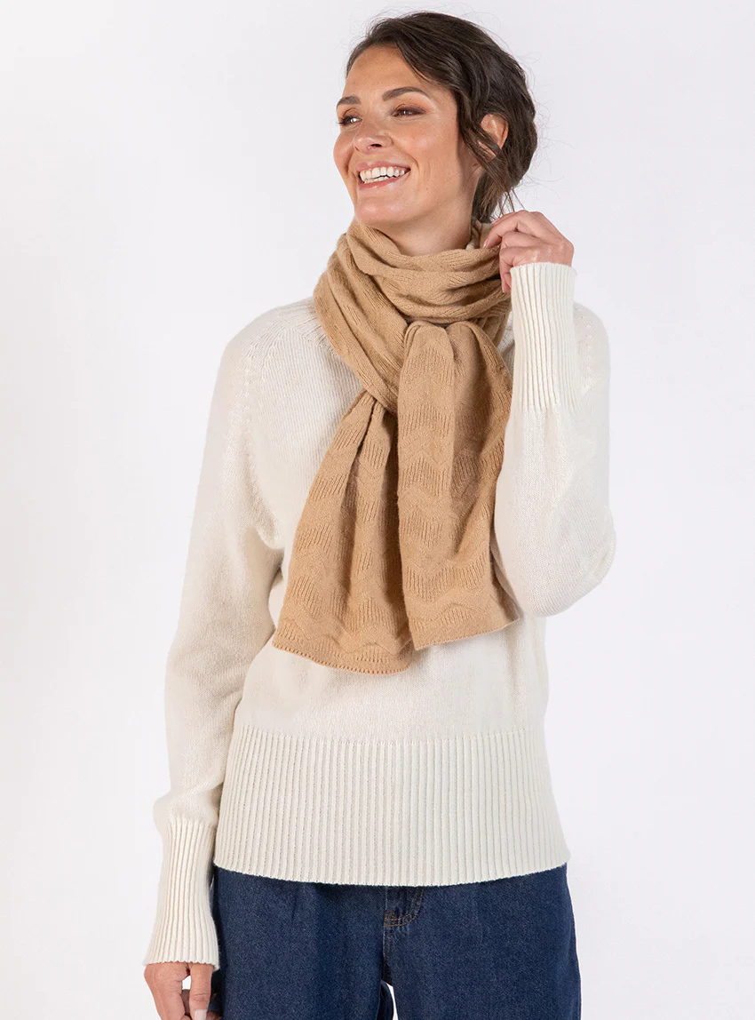 Echarpe en cachemire beige douceur