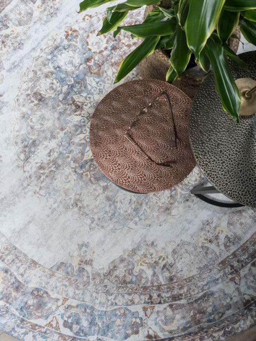 Vloerkleed Viola rond taupe ⌀200 cm