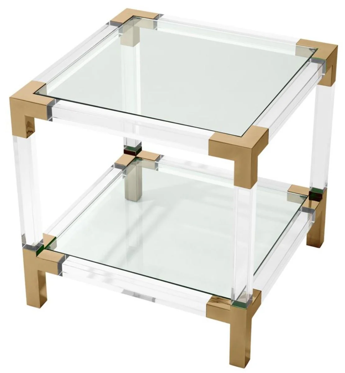 Luxury living room side table brass colored 60 x 60 x H. 60 cm - Living room furniture