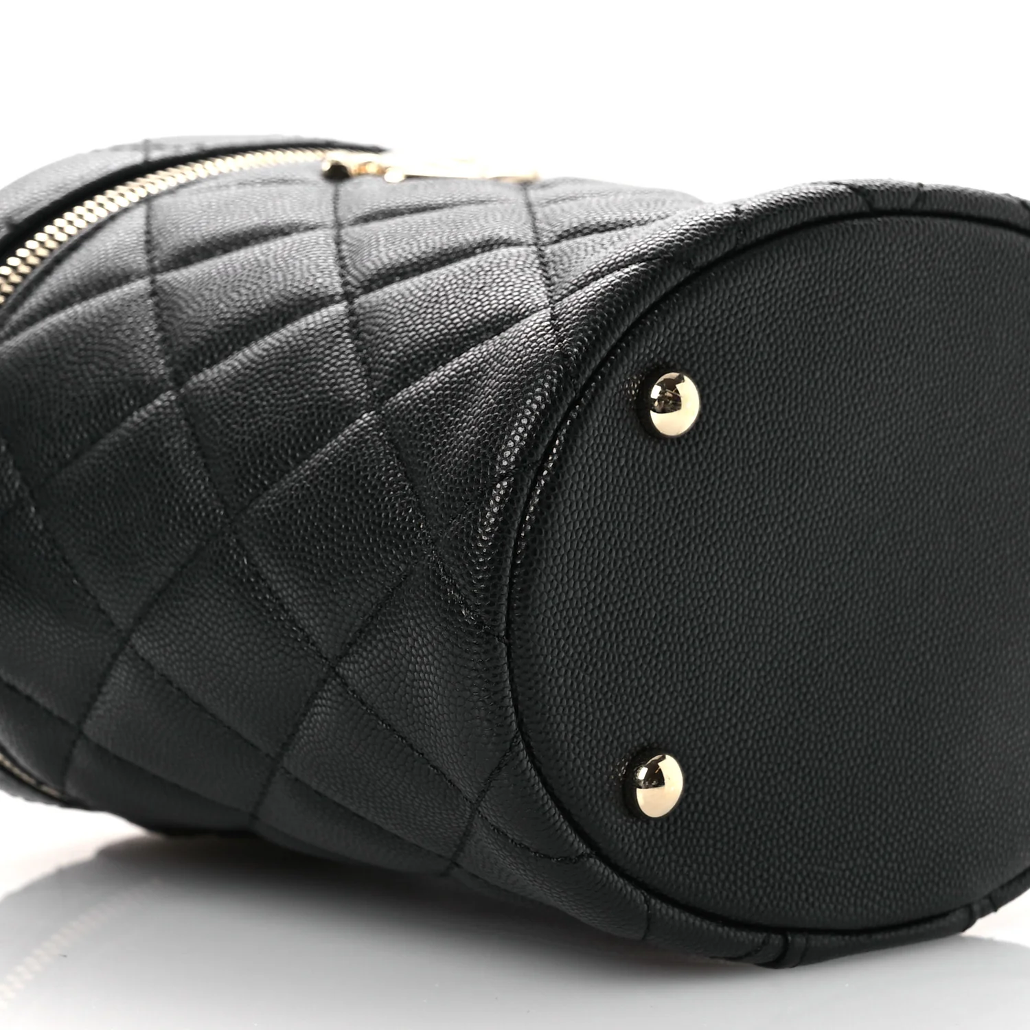 Caviar Quilted Top Handle Vanity Case Black - Top Club