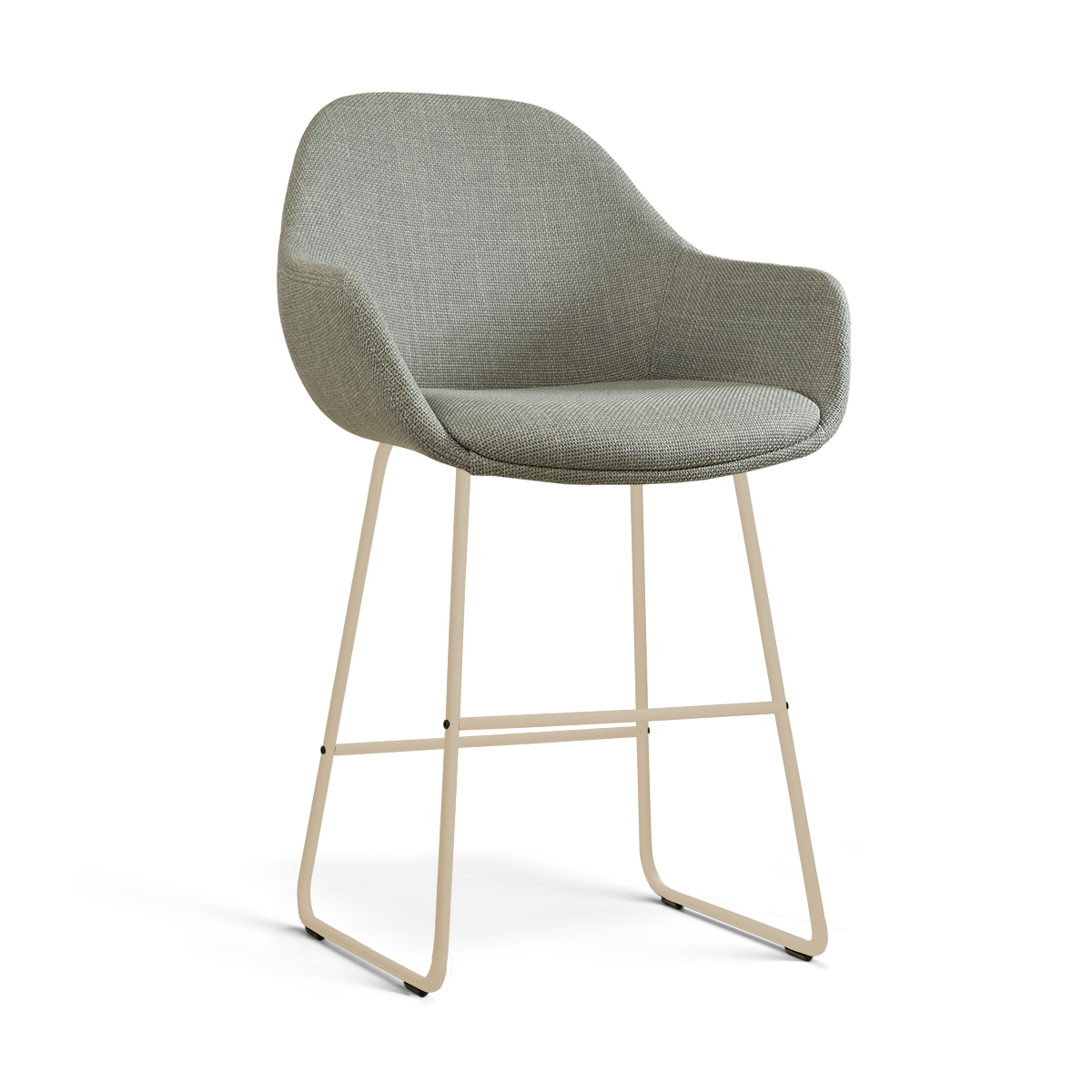 Barkruk Nino-Mae H65 cm beige onderstel saliegroen