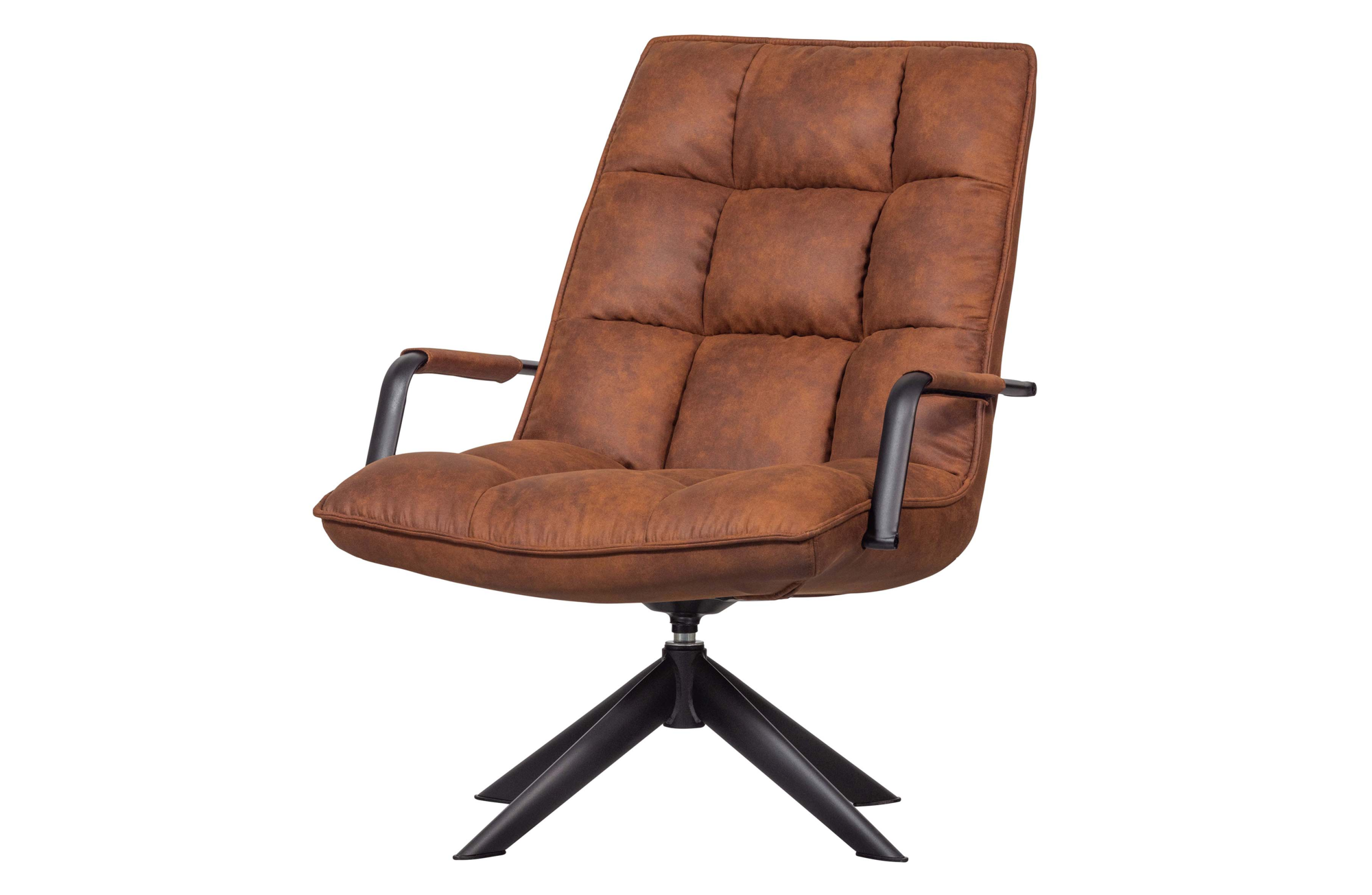 WOOOD draaifauteuil Jouke met armleuning kunstleer- Cognac