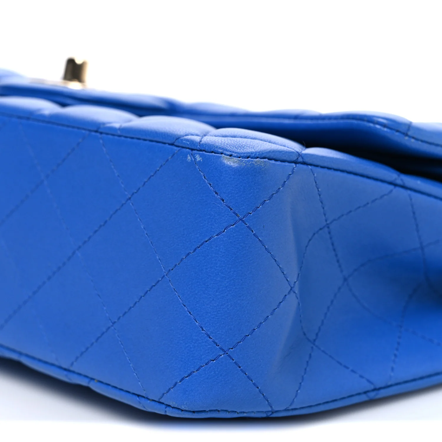 Lambskin Quilted Medium Double Flap Blue - Top Club