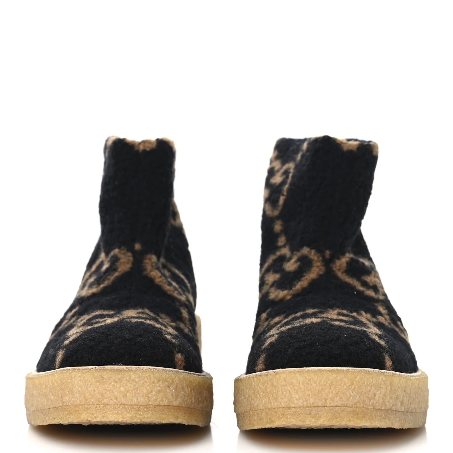 Faux Shearling Hooper GG Womens Ankle Boots 39 Black Natural Tan - Top Club