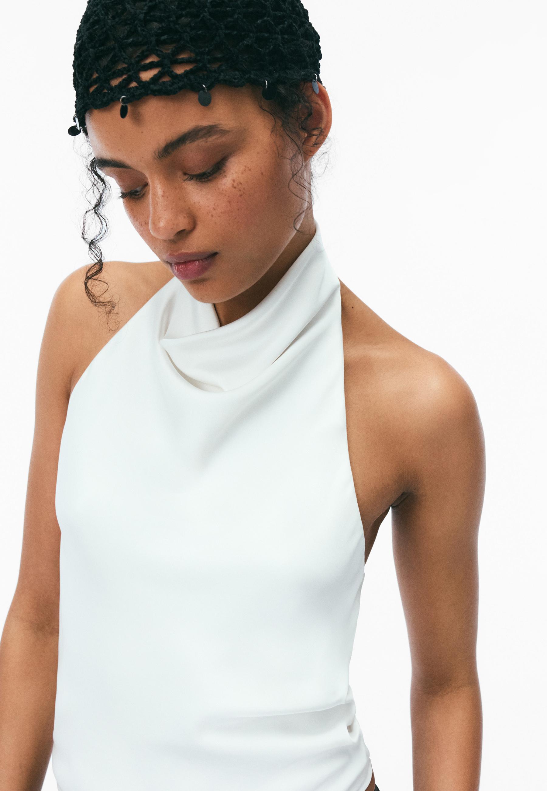 SATIN EFFECT HALTER TOP