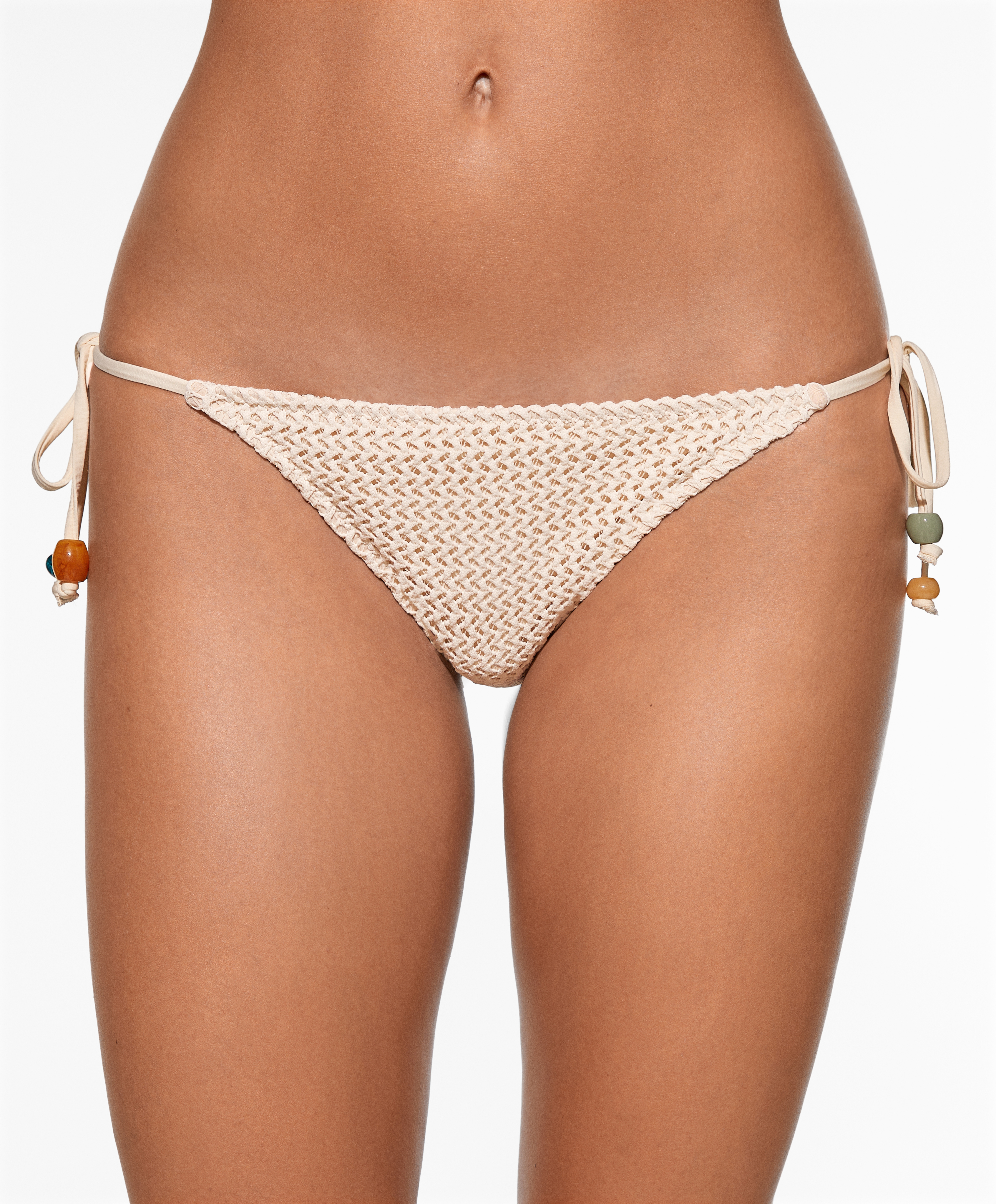 OYSHO Medium-coverage crochet bikini briefs with ties