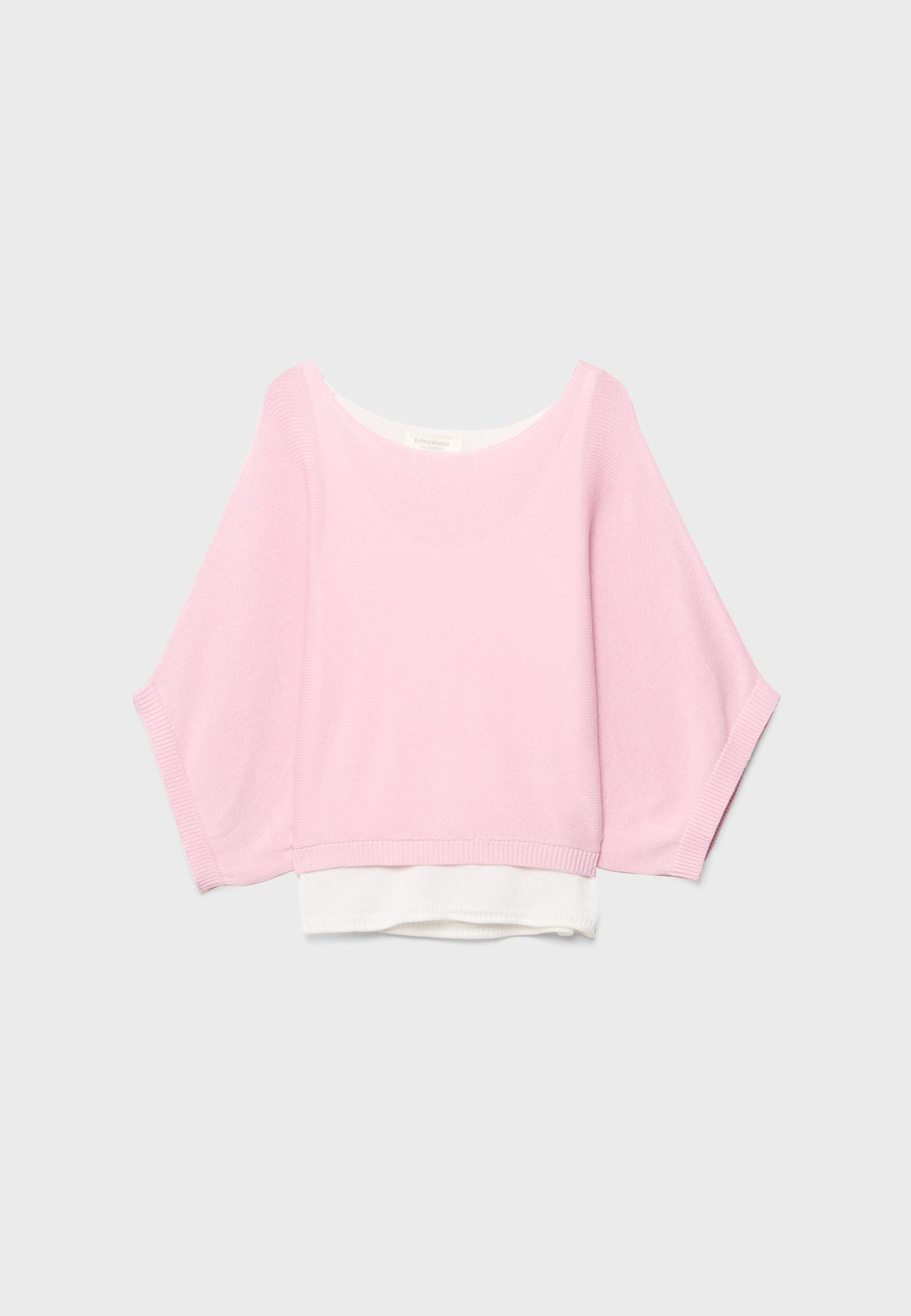 BOAT NECK KNIT JUMPER WITH OVERLAY