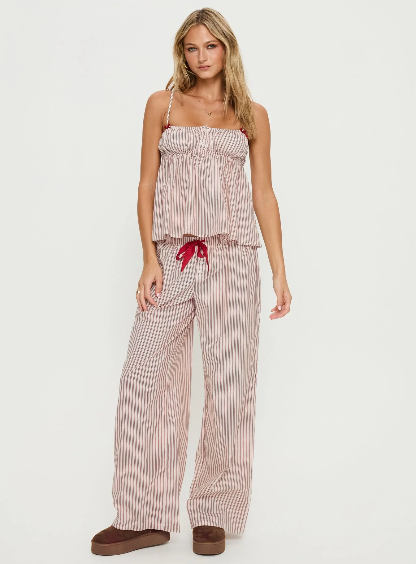 Chill Club Sleep Relaxed Pants Red / White Stripe