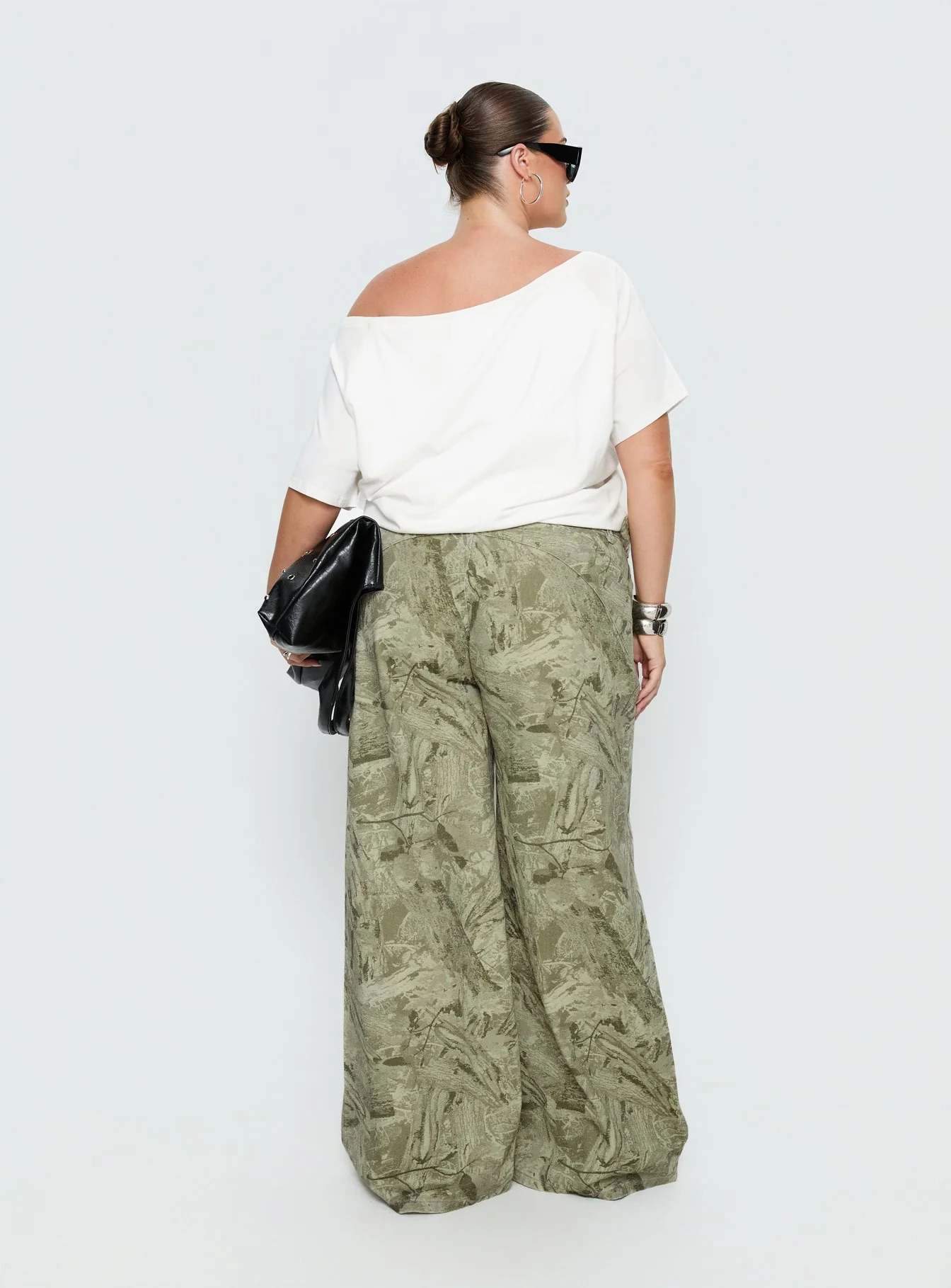 Mckinley Mid Rise Wide Leg Jeans Camouflage Curve