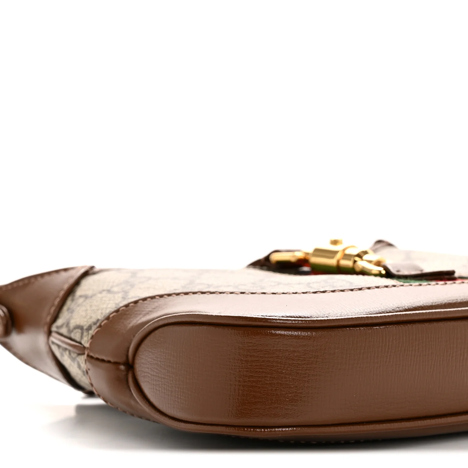GG Supreme Monogram Azalea Calfskin Web Mini Jackie 1961 Hobo Beige Ebony Brown Sugar - Top Club