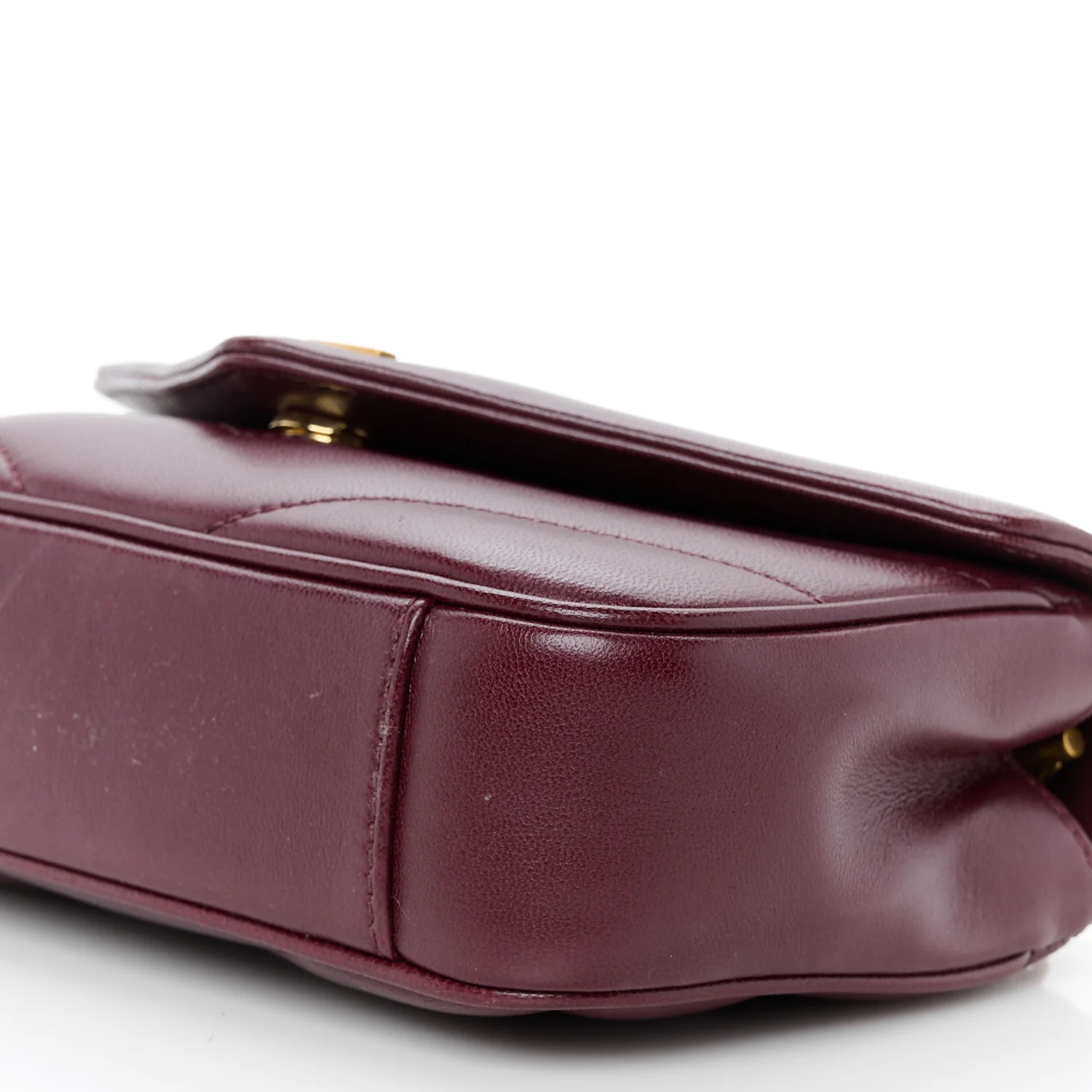 Lambskin Chevron Quilted Mini Loulou Rouge Cabernet - Top Club