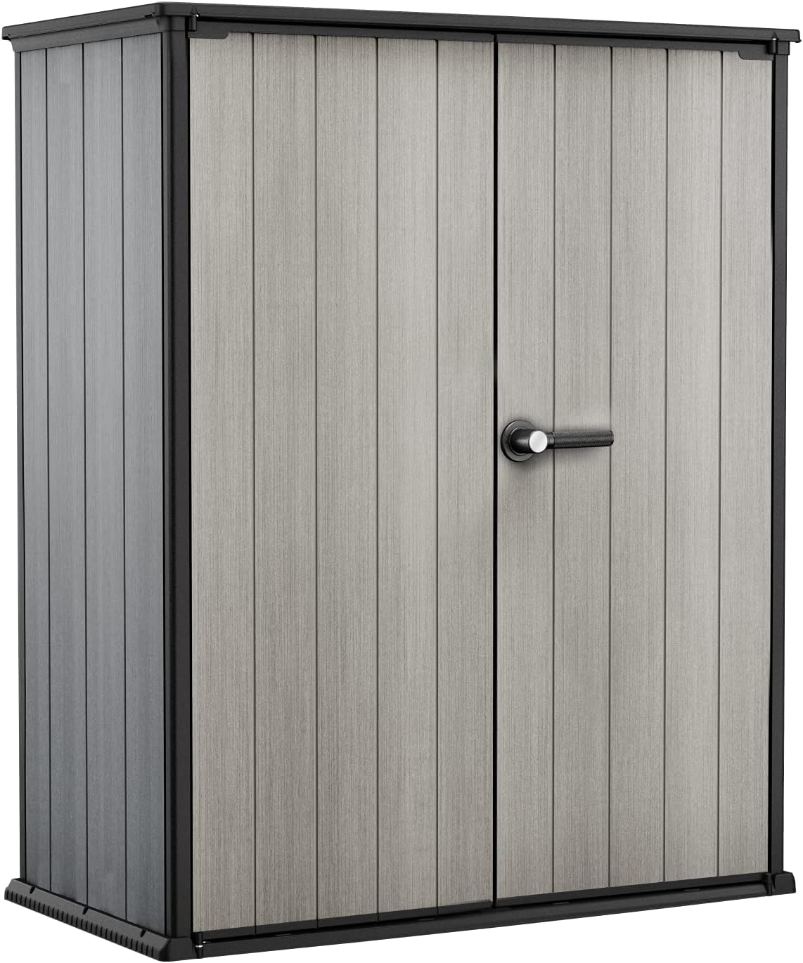 Keter Armadio Porta Attrezzi da Esterno High Store Plus, ideale per il giardino, 140x73,6x170,4H cm, 1400L