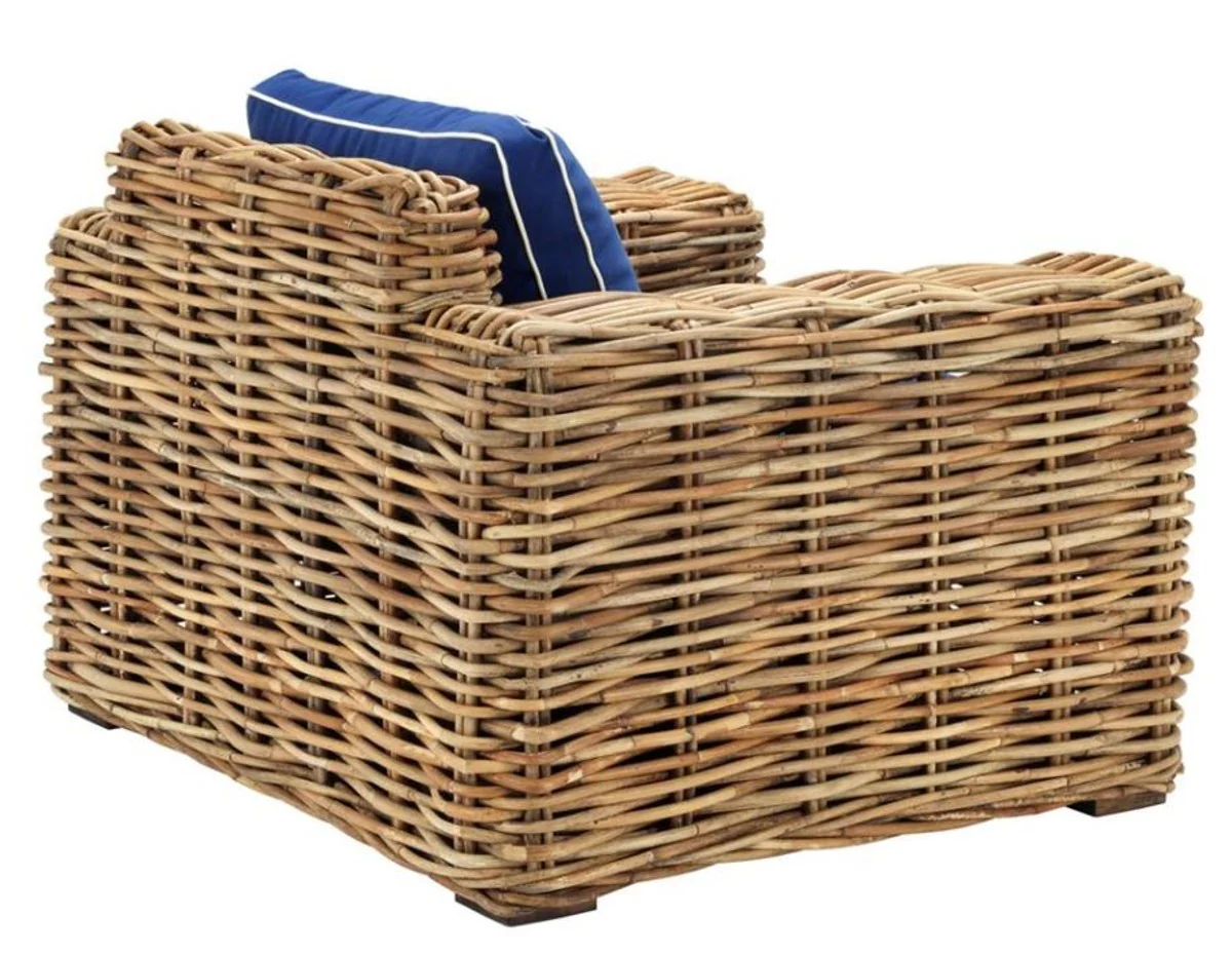 Designer rattan armchair 100 x 88 x H. 69 cm - luxury living room furniture