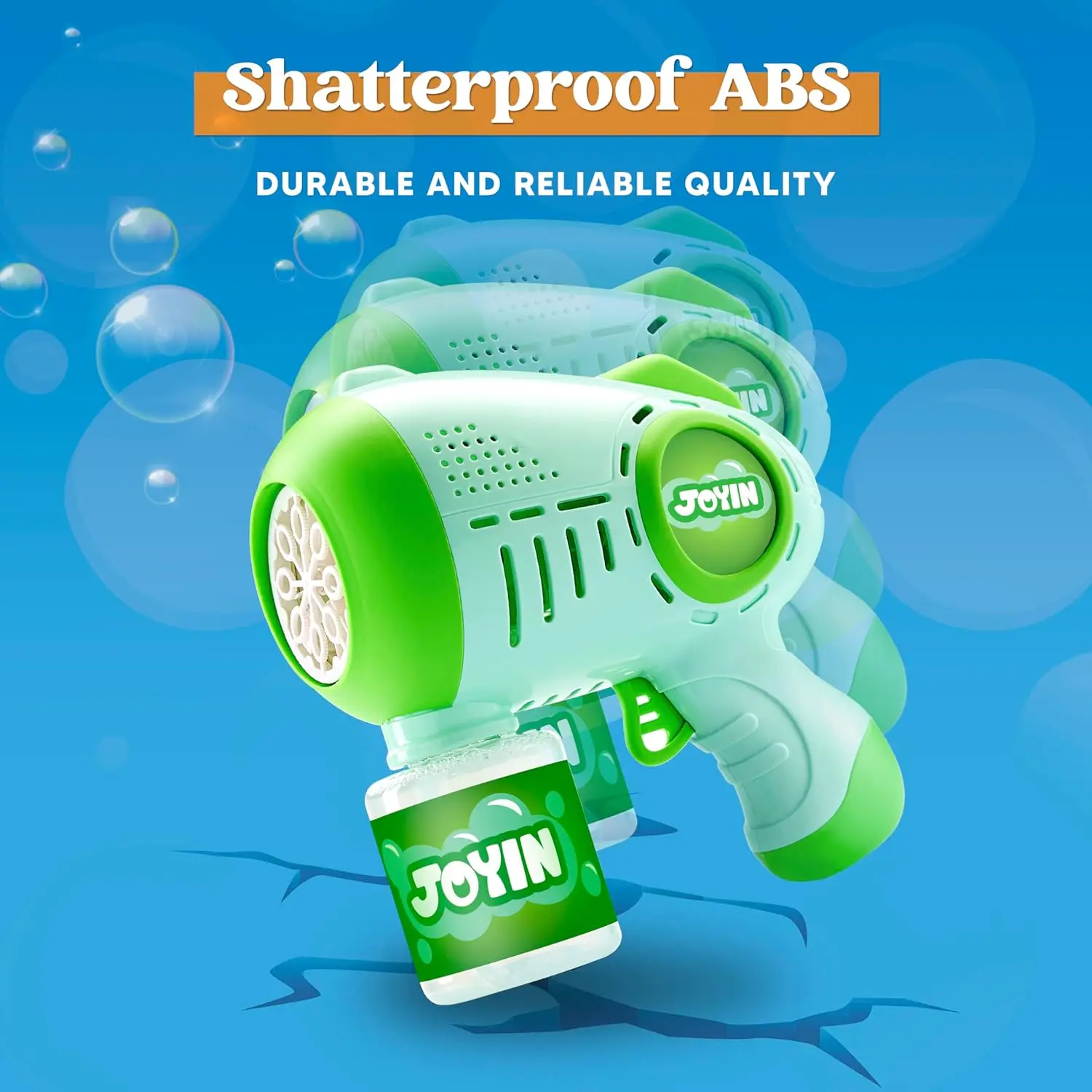 Sloosh 2 Kids Bubble Guns with 4 Bottles of Solution, Automatic Bubble Machine Gun with 8 Holes for Kids, Adults, Summer Toys, Easter Basket Stuffers, Birthday Gift, Party Favors DealsForYouDays