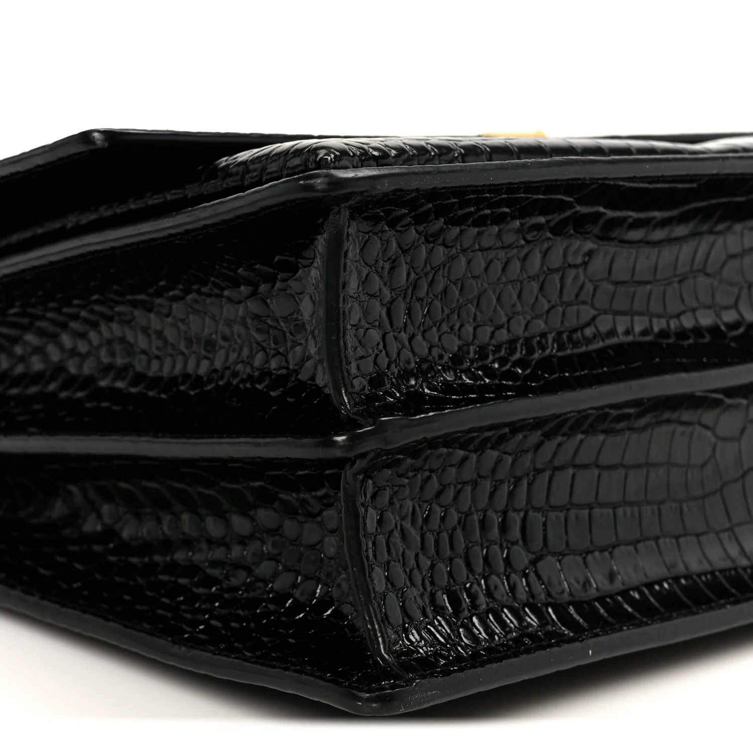 Calfskin Crocodile Embossed Large Monogram Sunset Black - Top Club