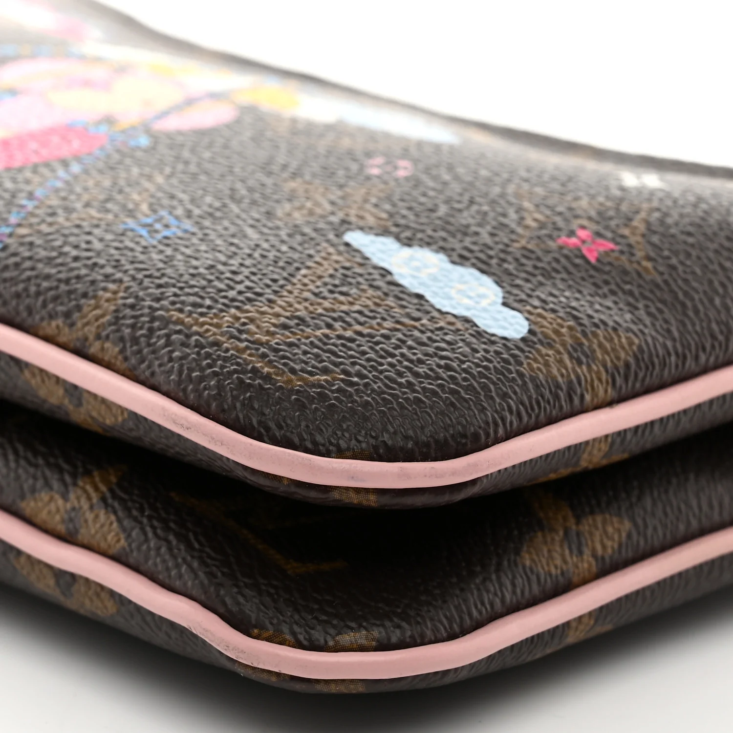 Monogram 2020 Christmas Animation Big Wheel Double Zip Pochette Rose Ballerine - Top Club