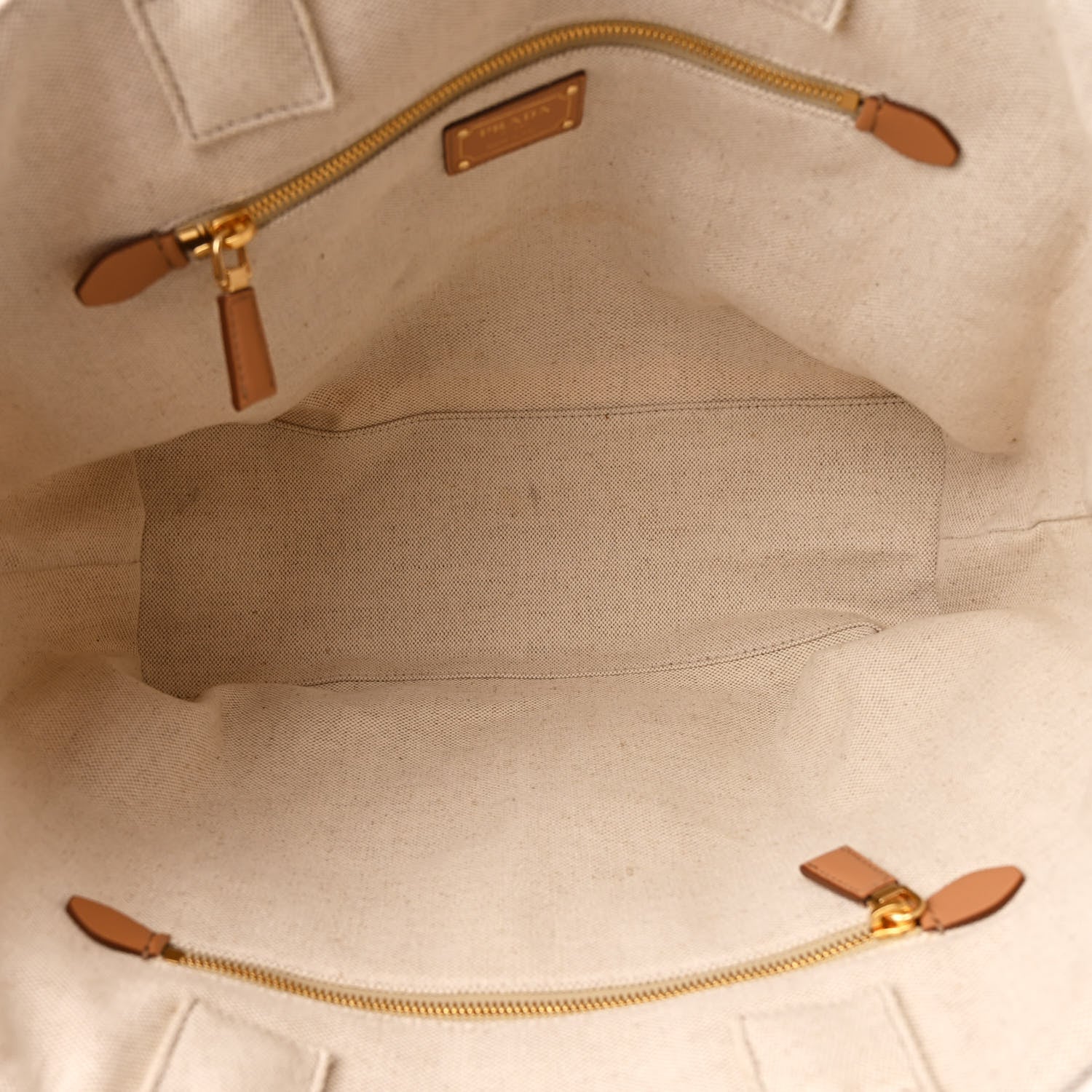 Linen Vitello Large Logo Tote Natural - Top Club