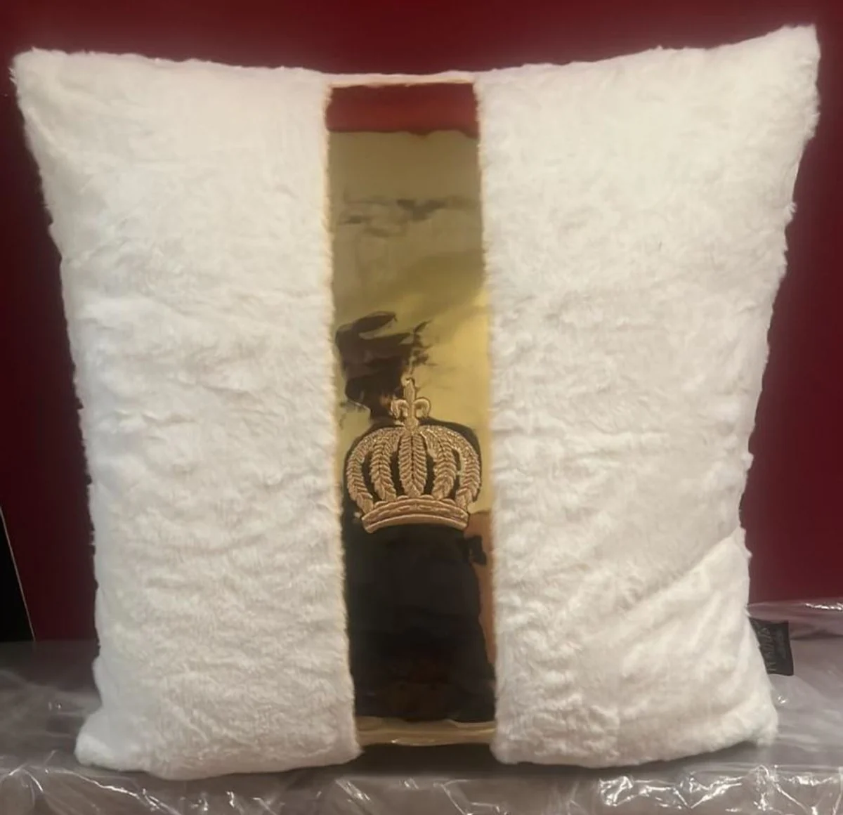 Harald Glööckler luxury decorative cushion Pompöös by Krone white / gold 50 cm
