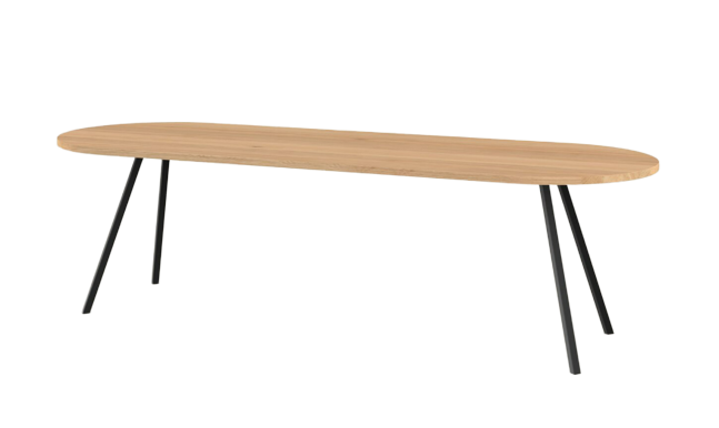 Studio HENK tafel Slim Co Plat Ovaal, zwart frame - Smart Co