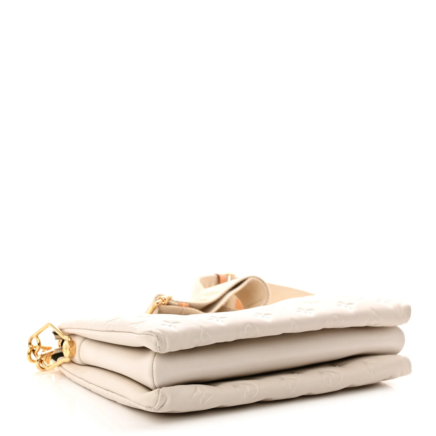 Lambskin Embossed Monogram Coussin PM Beige Cream - Top Club