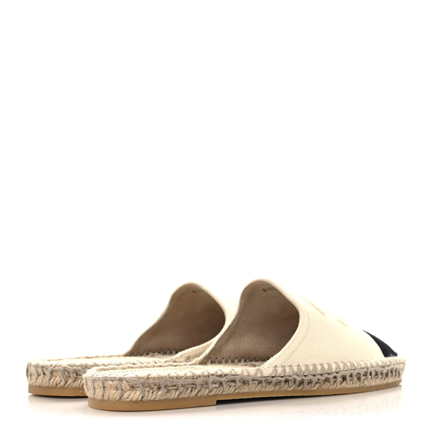Denim CC Espadrille Mules 38  White Black - Top Club